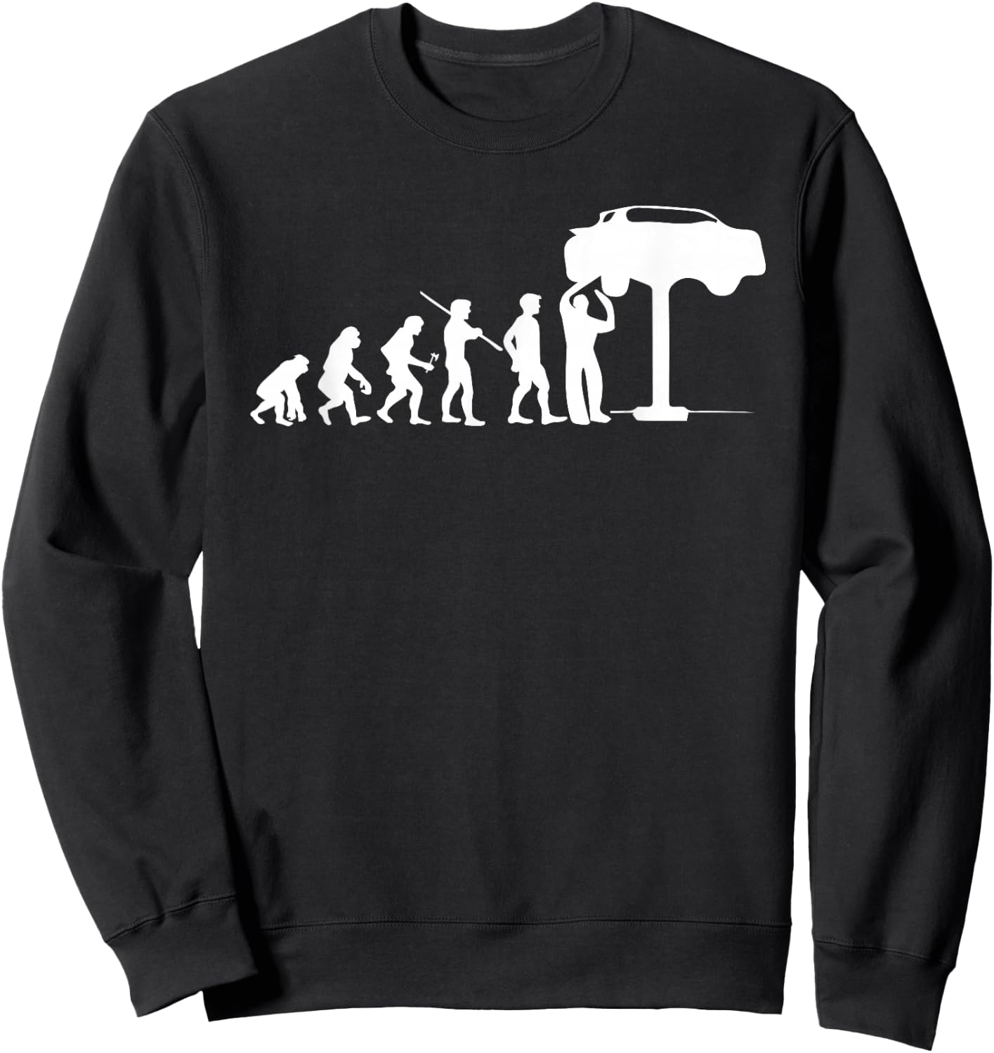 Evolution Mechanic Funny Automotive Technician Gift Sweatshirt - Sweatshirt | Black