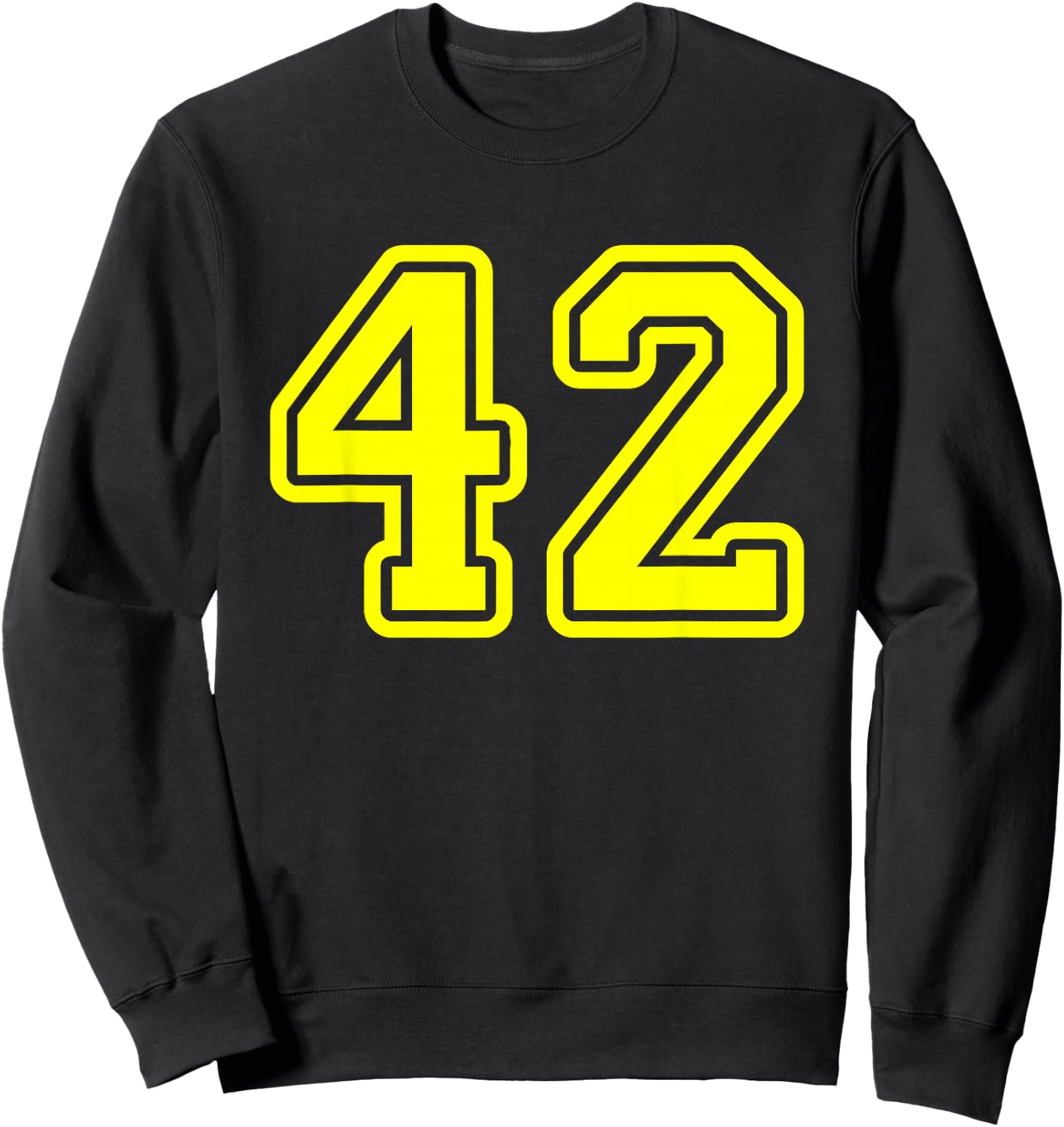 Yellow Sport Team Number #42 Sweatshirt - Sweatshirt | Black