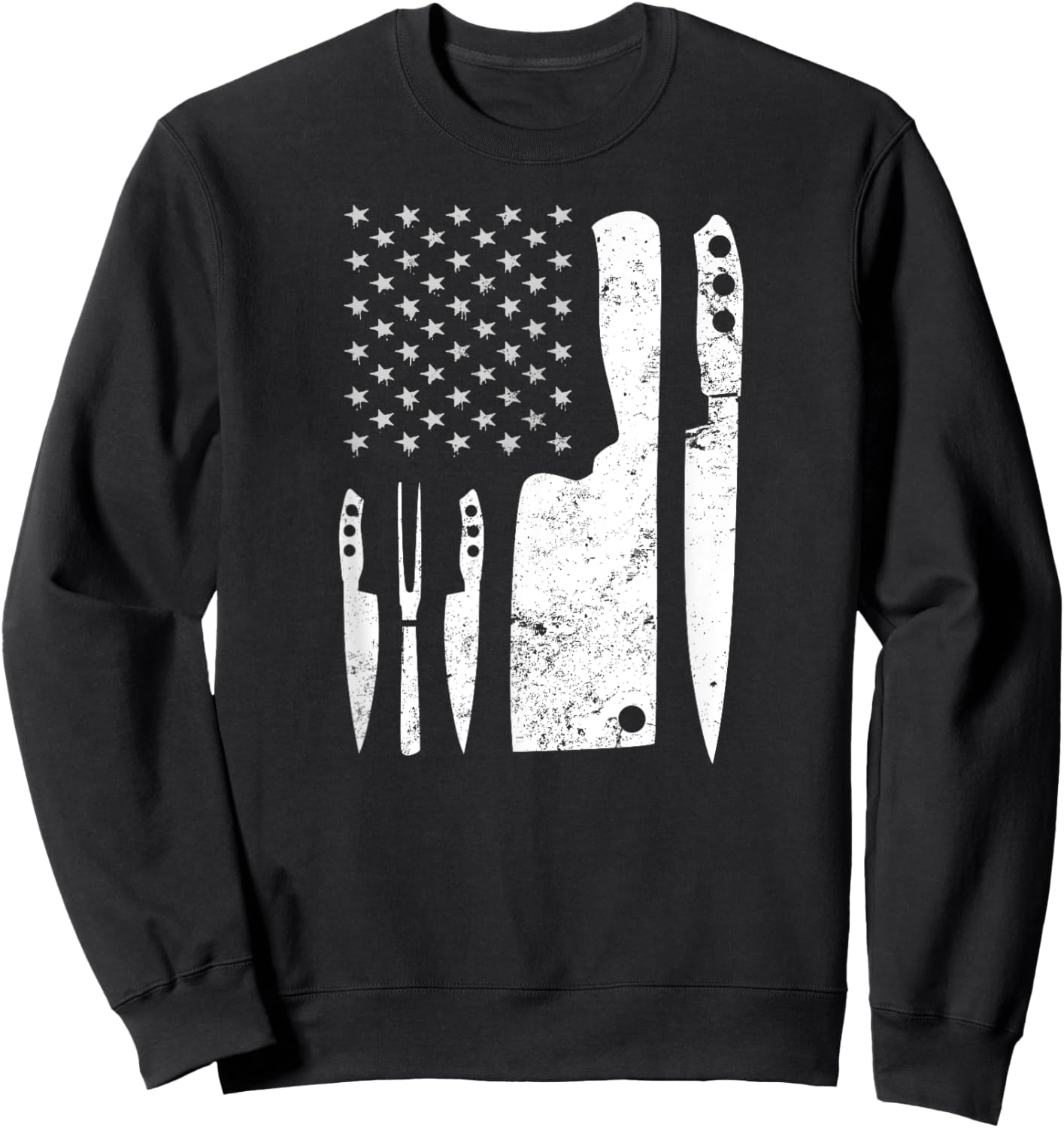 Cooking Chef Gifts & Chef Knife | Patriotic 4th of July US Flag Shirt - Men's Black Short Sleeve Classic Fit - Small Sweatshirt - Sweatshirt | Black