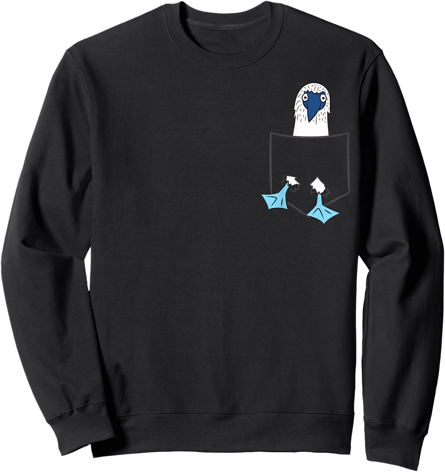 Blue Foot Boobies in Bag Bird Sweatshirt - Sweatshirt | Black