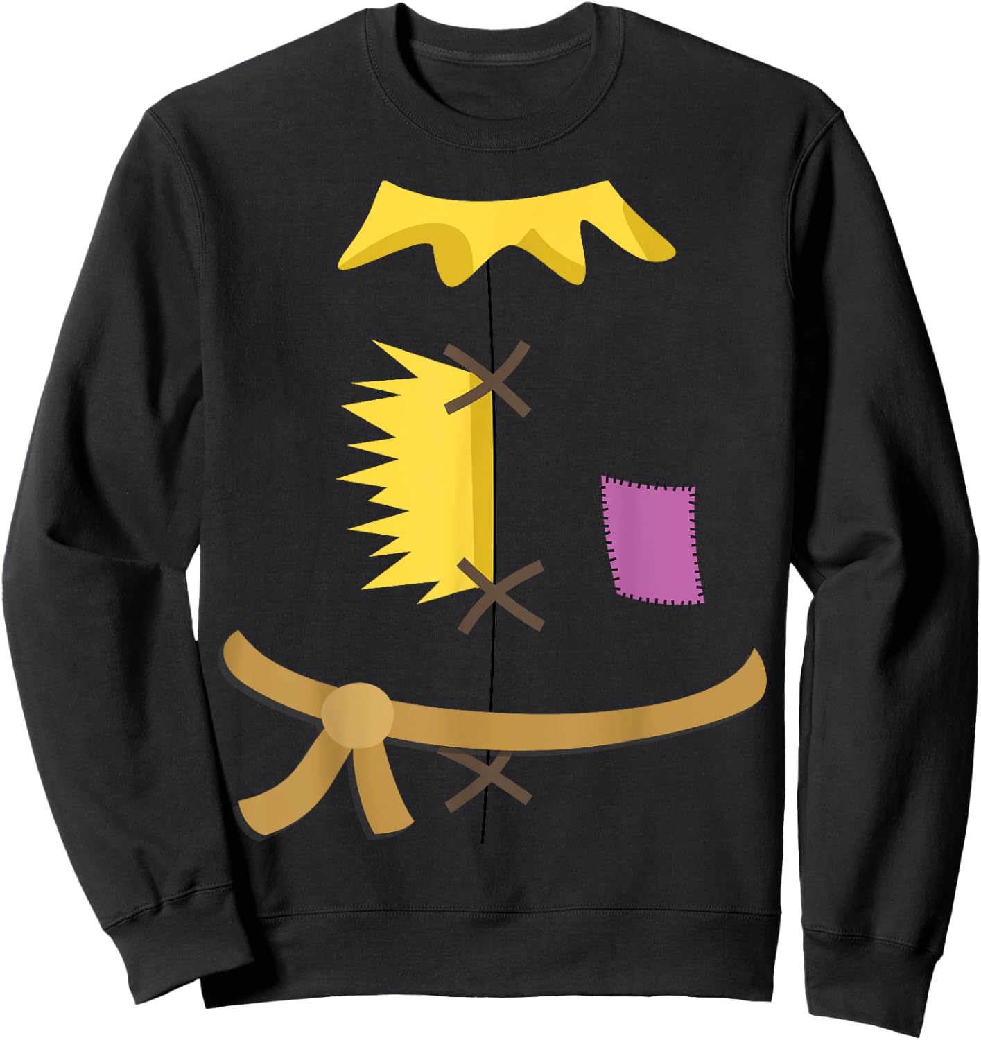 Scarecrow Costume Shirt Halloween Wizard of Oz Patch Vintage Sweatshirt - Sweatshirt | Black