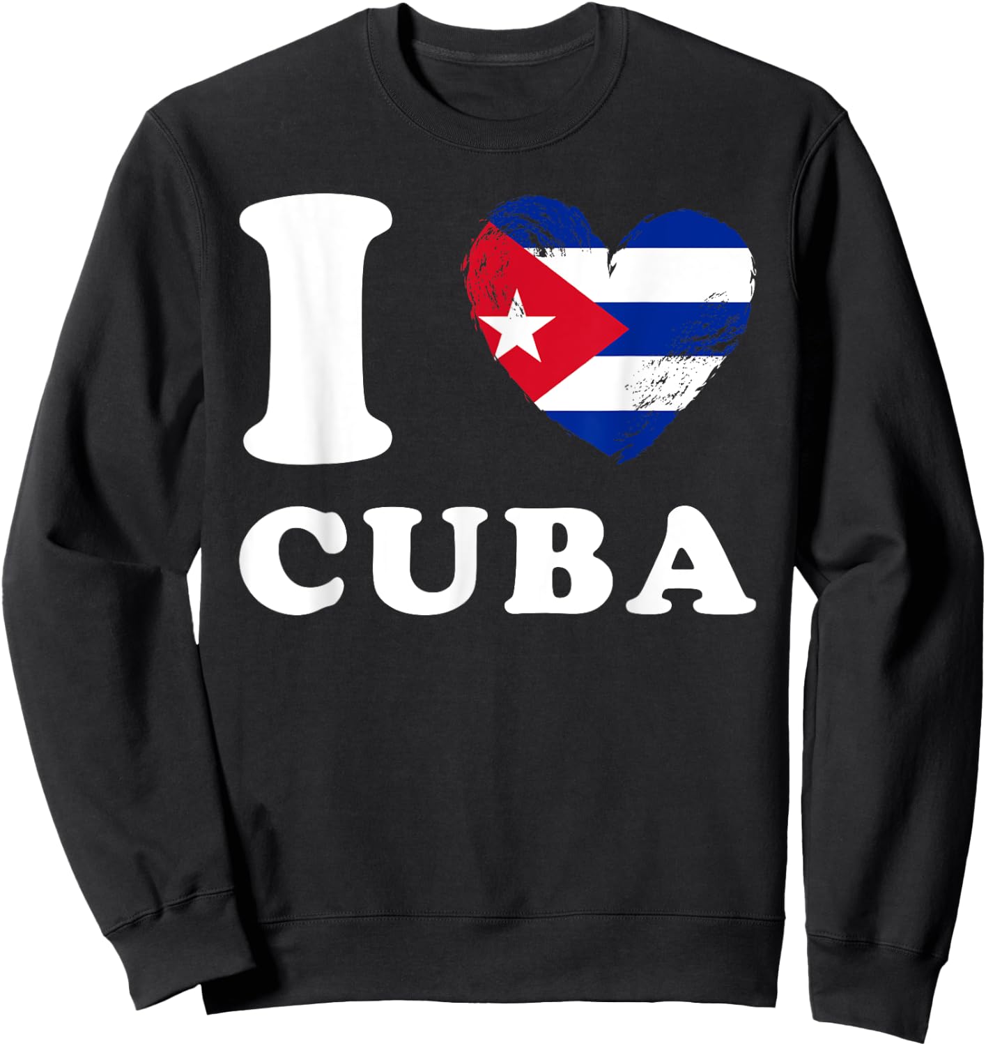 I Love Cuba - Heart Flag Cuba Sweatshirt - Sweatshirt | Black