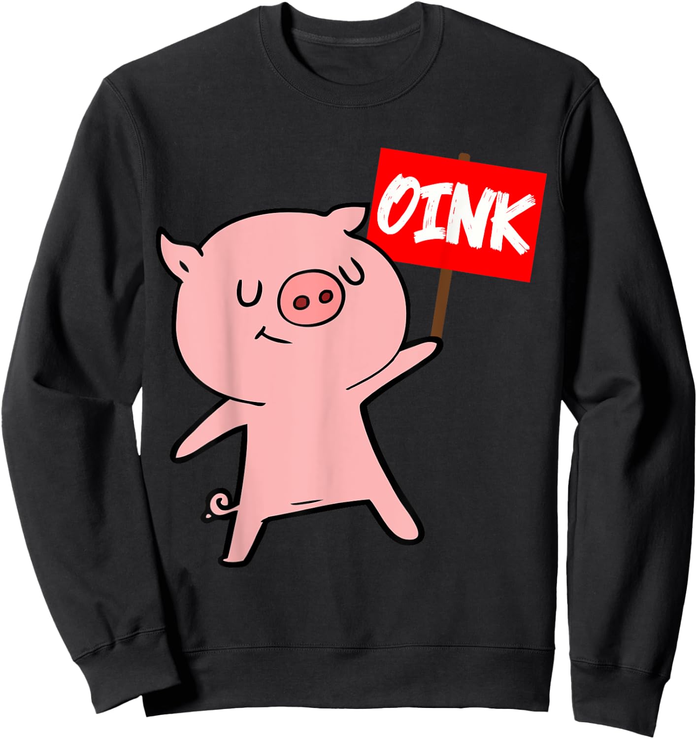 Funny Pig Oink Piglet Pig Farm Animal Farmer Farming Sweatshirt - Sweatshirt | Black