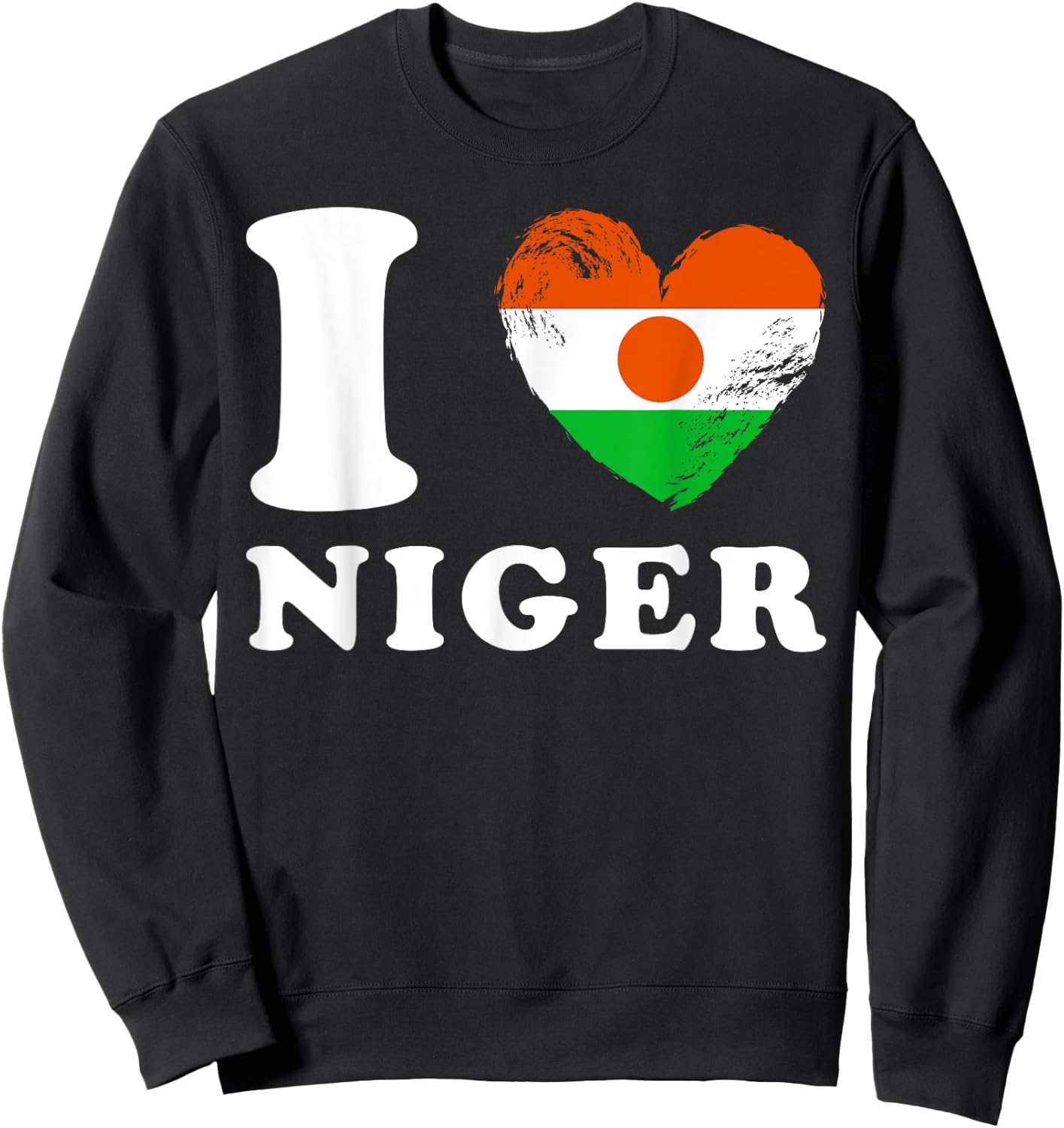 I Love Niger - Heart Flag Niger Sweatshirt - Sweatshirt | Black