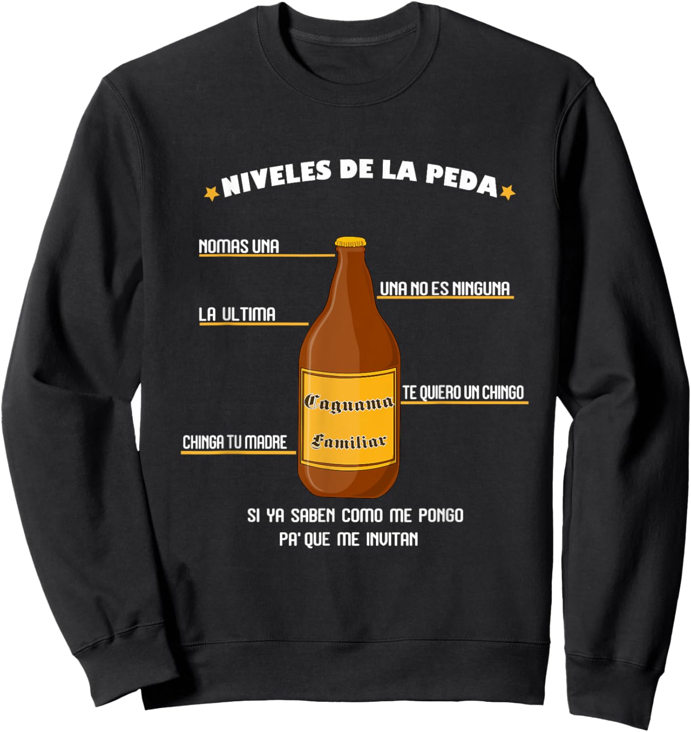 Niveles de la Peda Dia del Padre Outifts en espanol Sweatshirt - Sweatshirt | Black