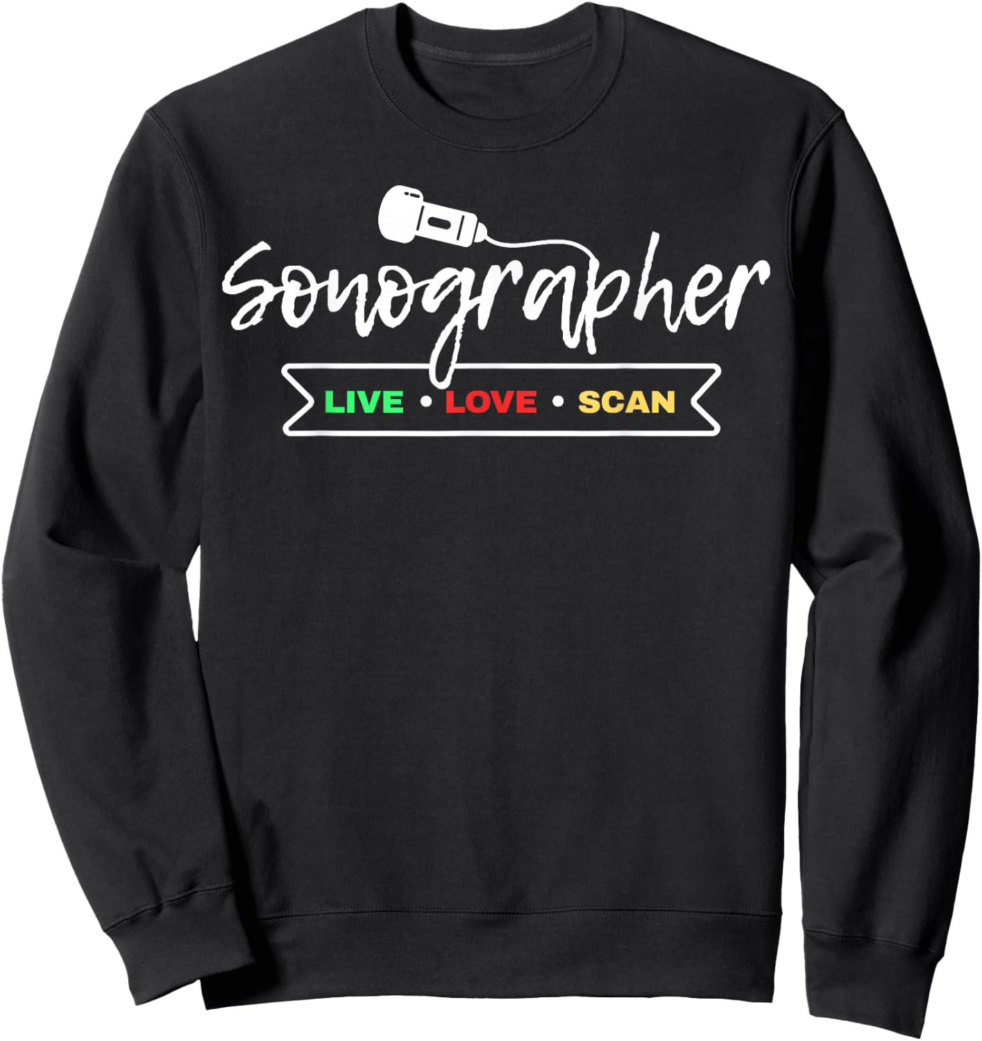 Retro Sonographer Ultrasound Sonography Technician Sweatshirt - Sweatshirt | Black