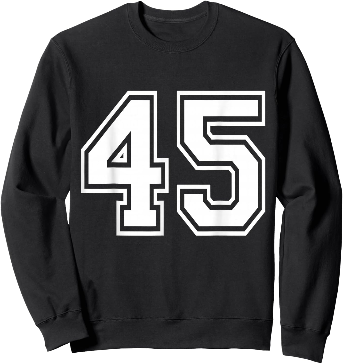 Number 45 Varsity Sports Team Jersey 45th Birthday 45 Years Sweatshirt - Sweatshirt | Black