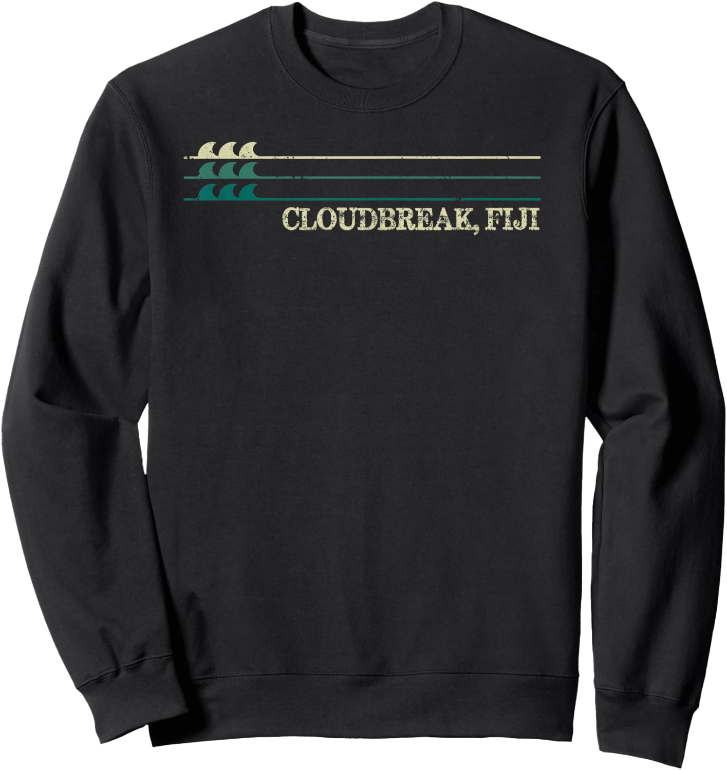 Cloudbreak Fiji Break Surfing Retro Wave Sweatshirt - Sweatshirt | Black
