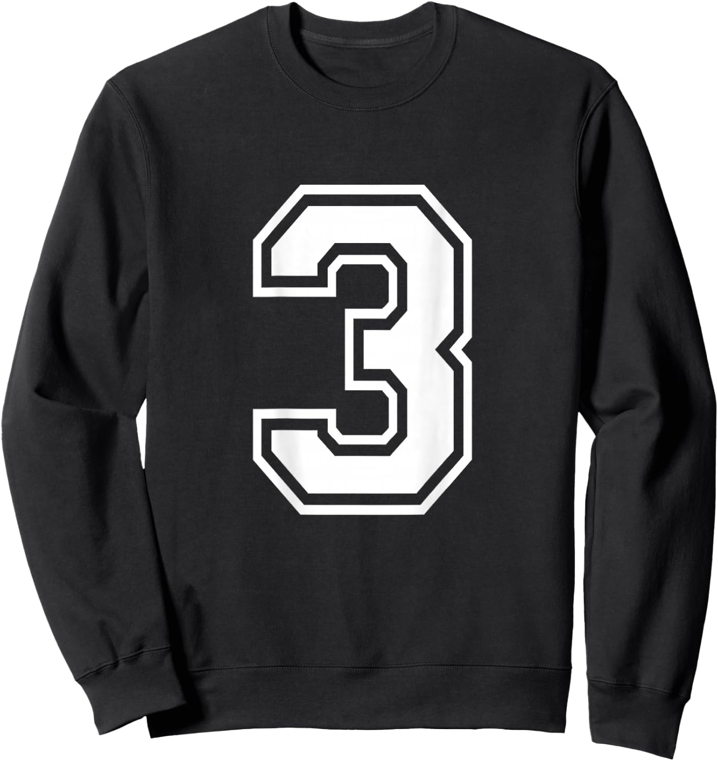 Number 3 Shirt Player Number on Back of Shirt Sweatshirt - Sweatshirt | Black