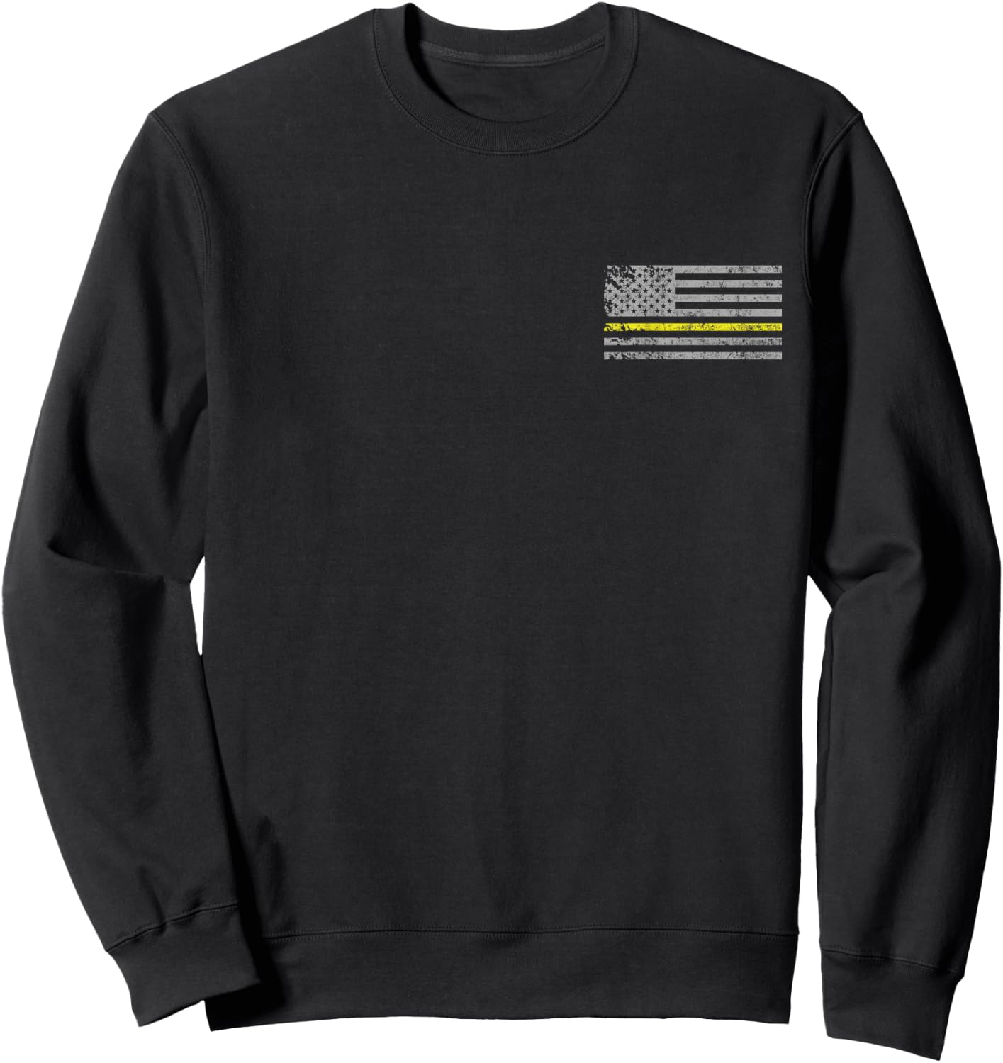 Thin Yellow Line American Flag Emergency Dispatcher Sweatshirt - Sweatshirt | Black