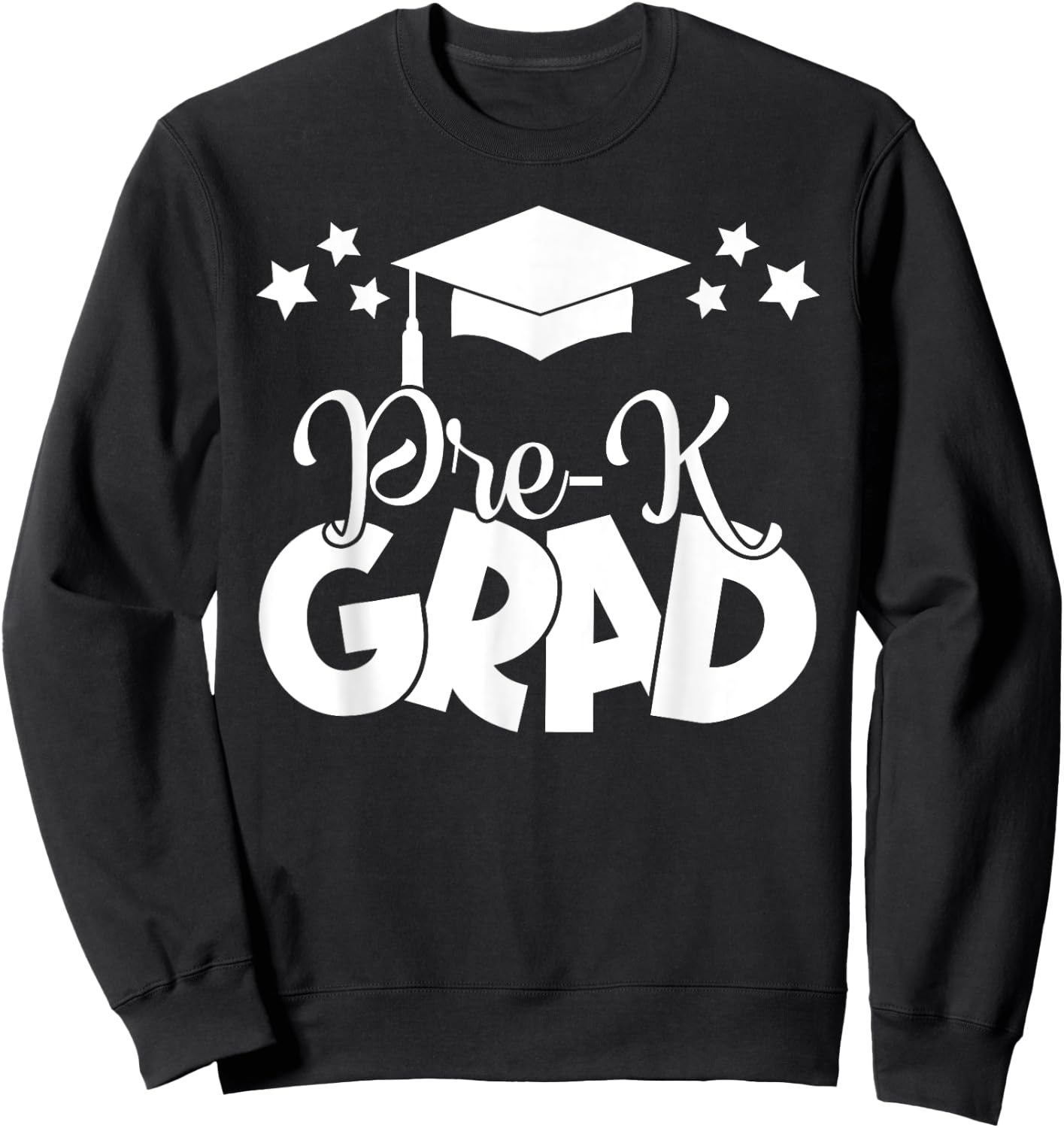 Pre-K Grad 2024 Gifts Boys Girls Pre-K Graduation Cap, Gown Sweatshirt - Sweatshirt | Black