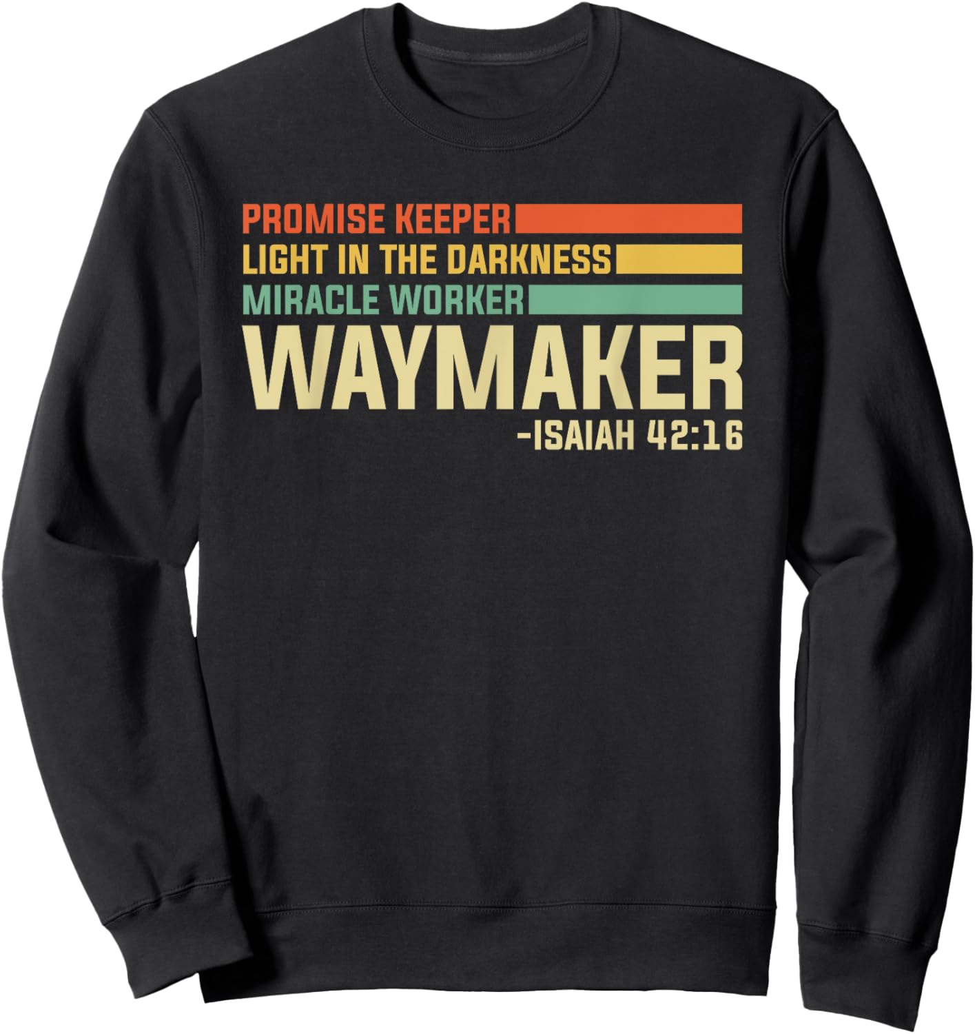 Waymaker Promise Keeper Christian Bible Verse Retro Vintage Sweatshirt - Sweatshirt | Black