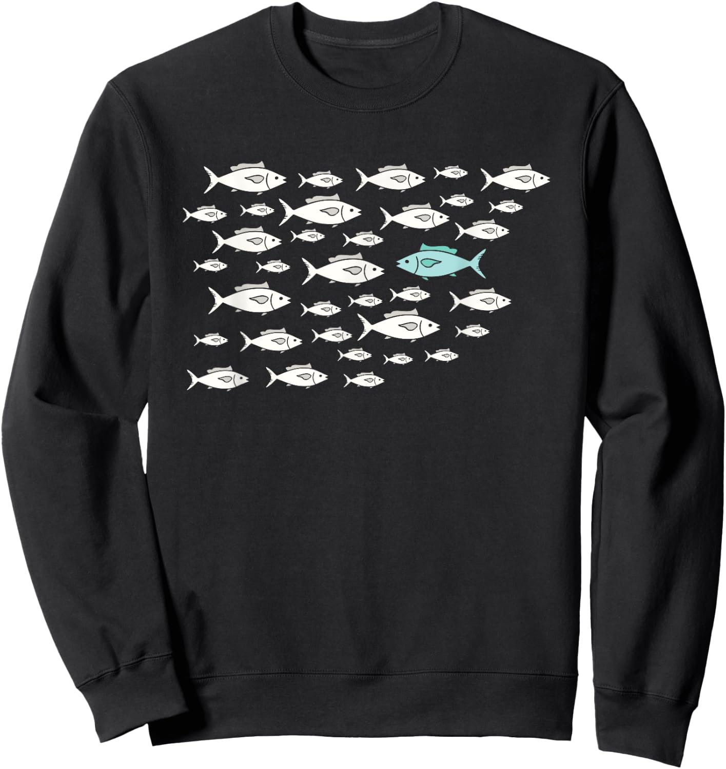 Fish Swimming Against The Current Be Yourself Different , Small, Black Sweatshirt - Sweatshirt | Black