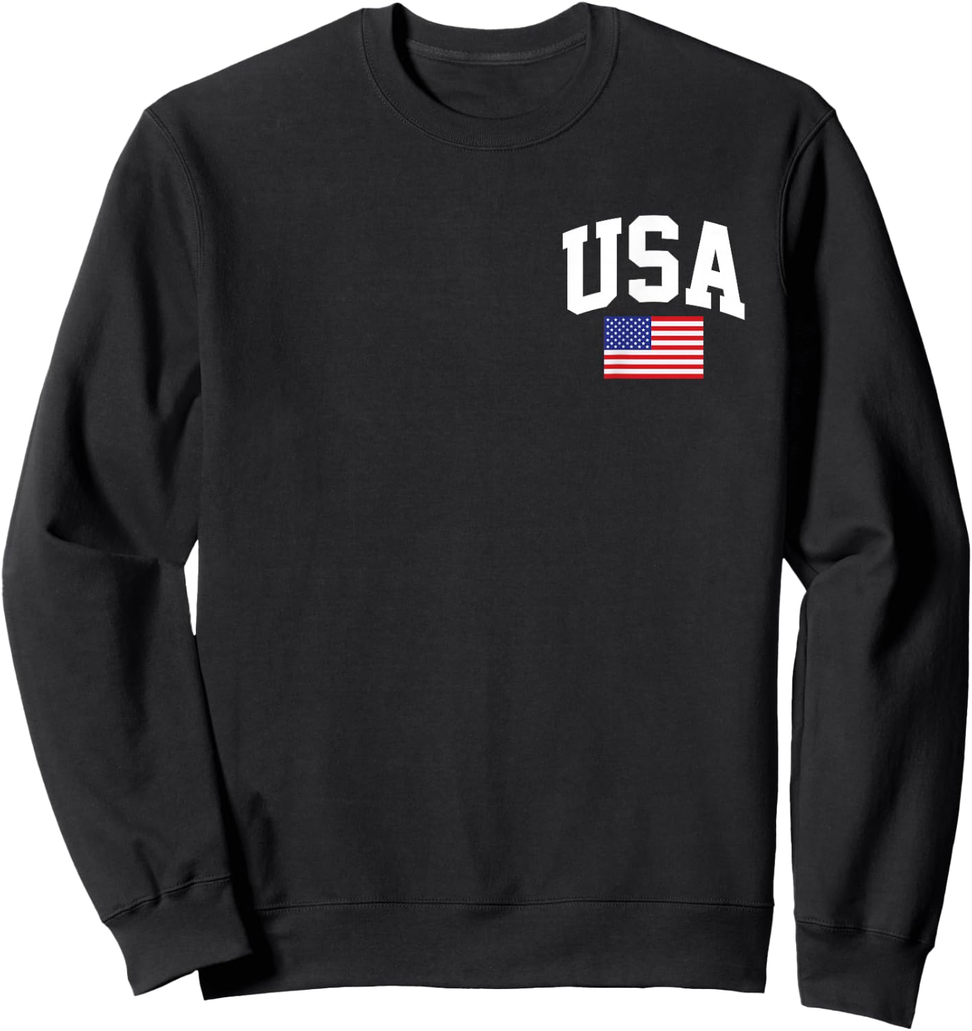 American Flag Stars Stripes 4th of July Patriotic USA Logo Sweatshirt - Sweatshirt | Black