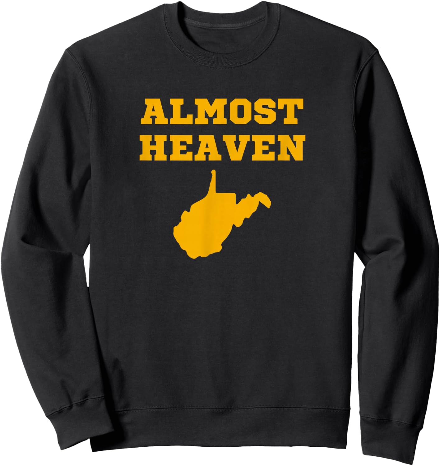 West Virginia Almost Heaven Adults Kids Blue Modern Letter Print Short Sleeve Sweatshirt - Sweatshirt | Black