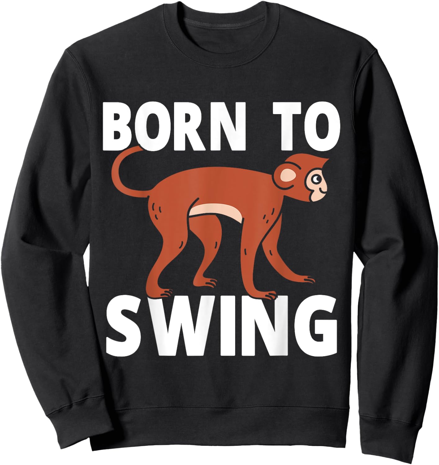 Born to swing Monkey Sweatshirt - Sweatshirt | Black