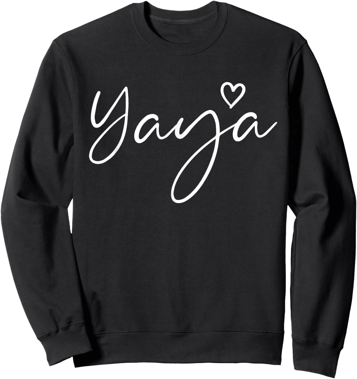 Yaya Gifts Grandma Heart Mother's Day Yaya Sweatshirt - Sweatshirt | Black