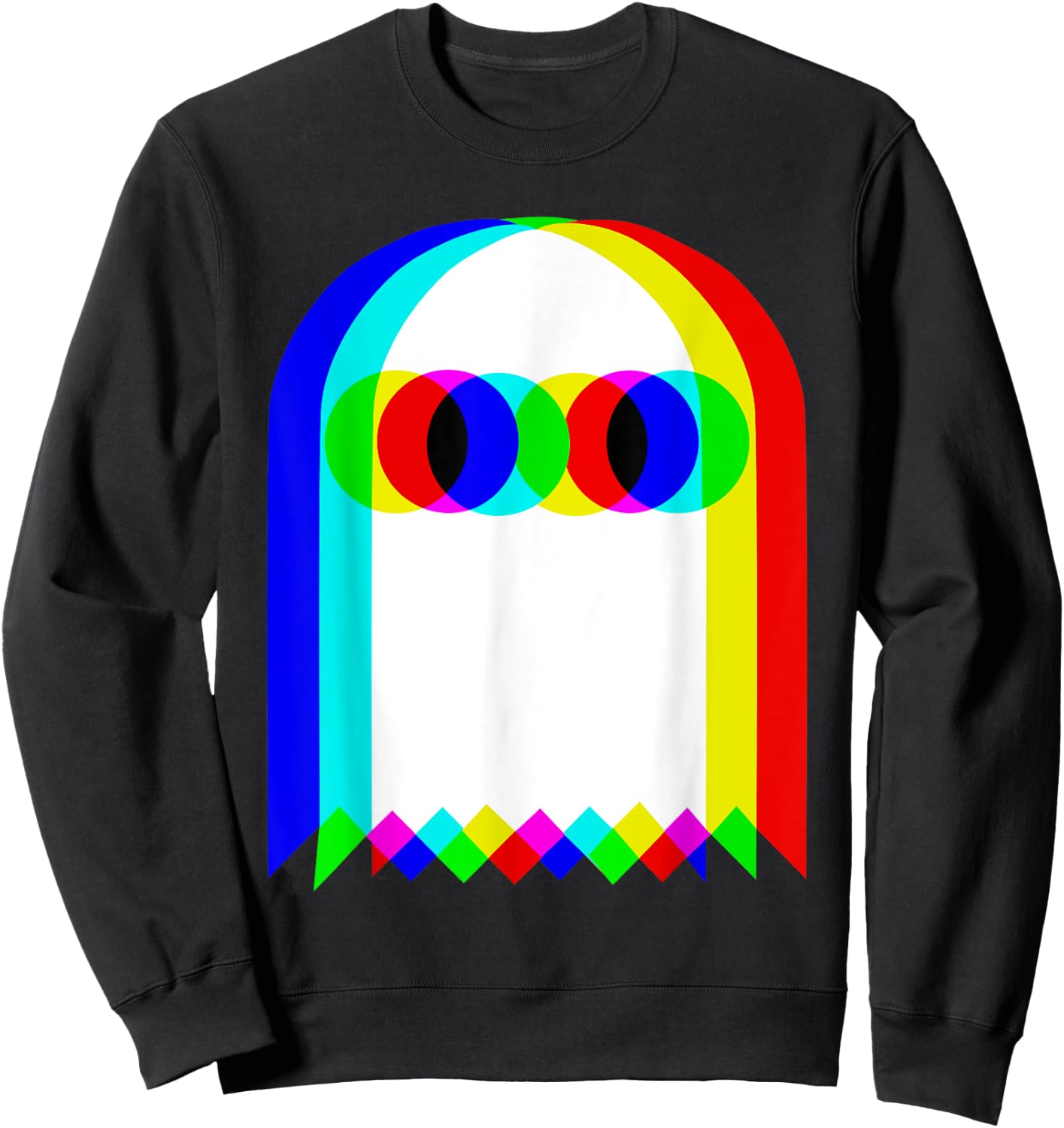 Halloween Glitch Ghost - Multicolor Spooky Sweatshirt - Sweatshirt | Black
