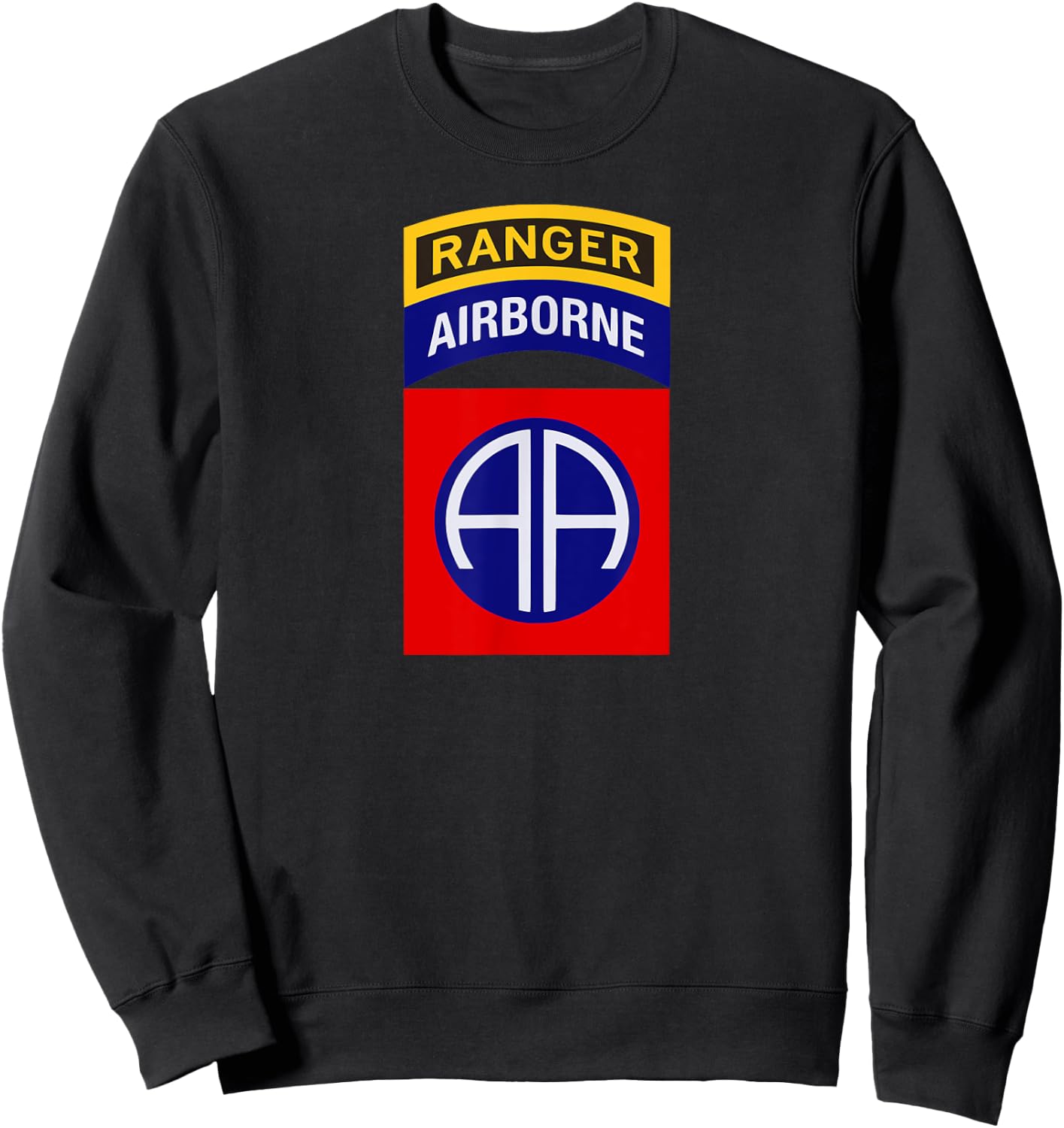 82nd Airborne Shirt - 82nd Airborne Ranger Shirt - Center Sweatshirt - Sweatshirt | Black