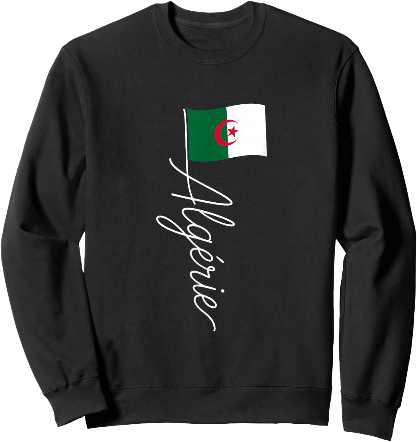 Algérie Signature Flag Pole – French Algeria Souvenir Sweatshirt - Sweatshirt | Black