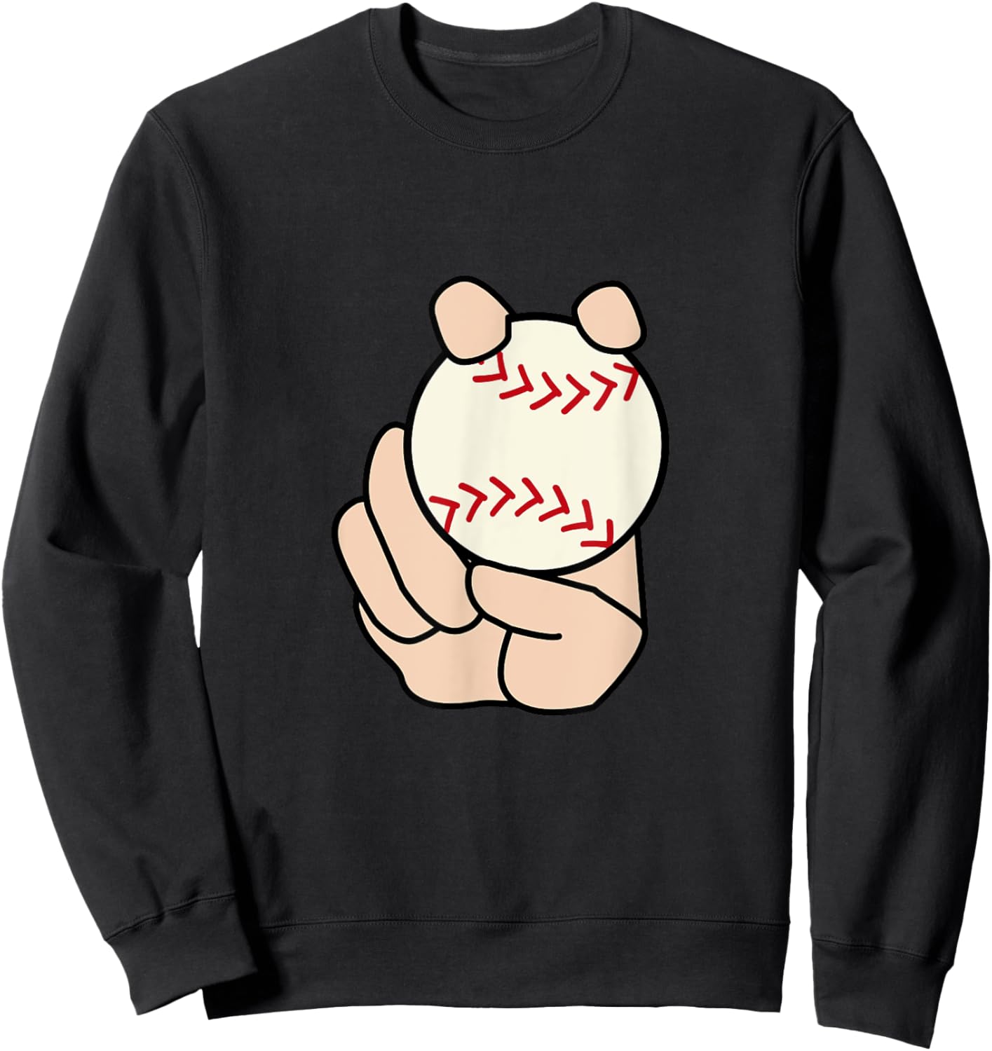 Baseball Pitcher Curveball Sweatshirt - Sweatshirt | Black