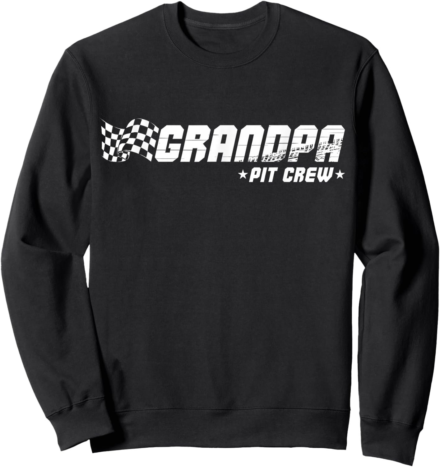 Grandpa Pit Crew Race Car Birthday Family Racing Sweatshirt - Sweatshirt | Black