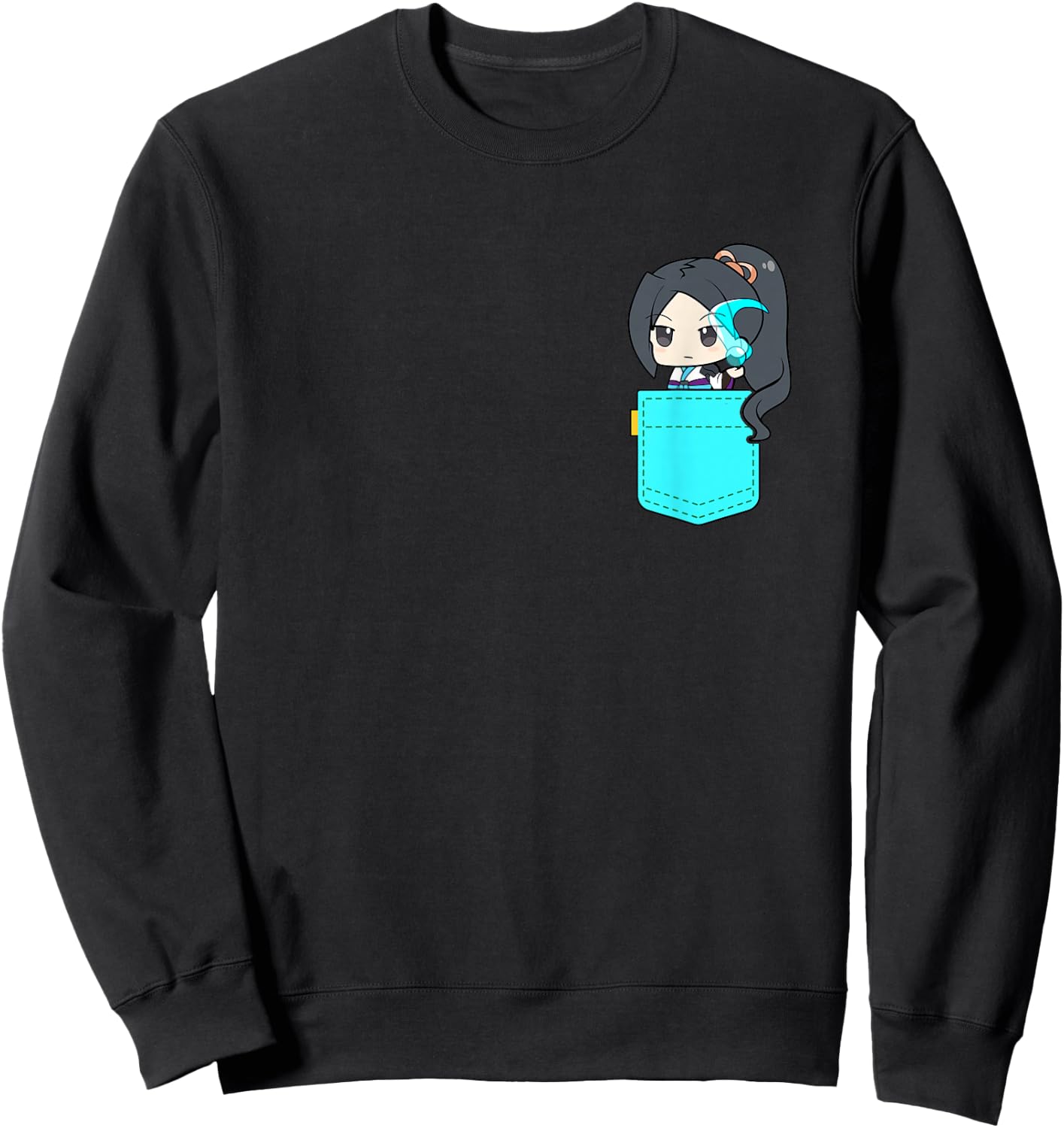 Chibi Pocket Sage Valorant Gaming | Cute Sweatshirt - Sweatshirt | Black