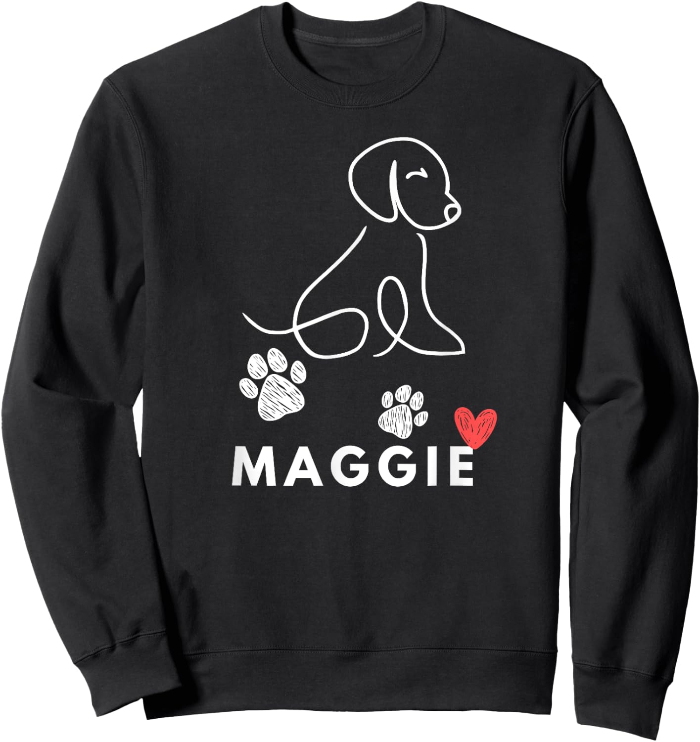 Maggie Dog nametag Gift my Puppy Dog named Maggie Men Women Girls Kids Sweatshirt - Sweatshirt | Black