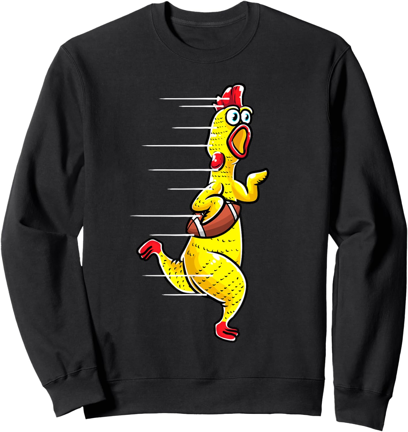 Funny Rubber Chicken With Football Sports Men Kids Sweatshirt - Sweatshirt | Black