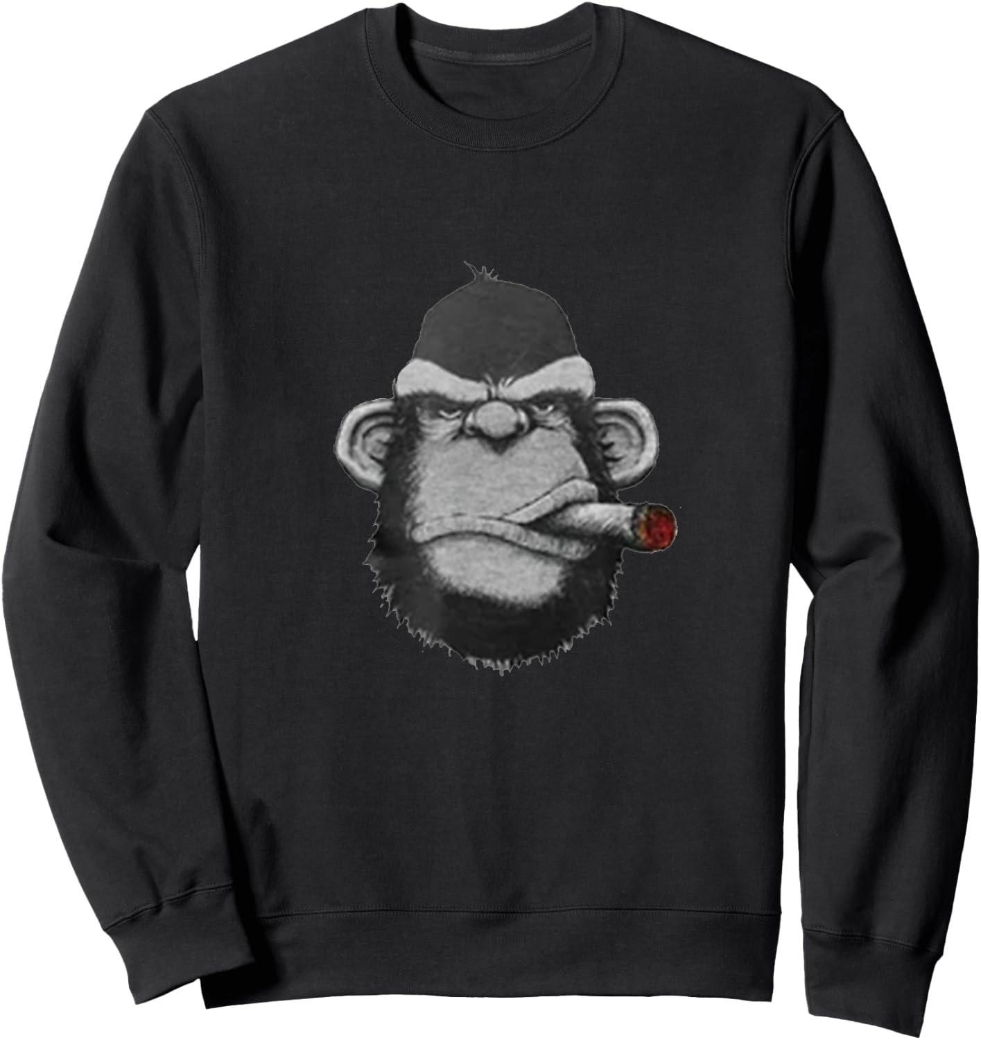 Monkey Business Funny Cigar Smoker Sweatshirt - Sweatshirt | Black