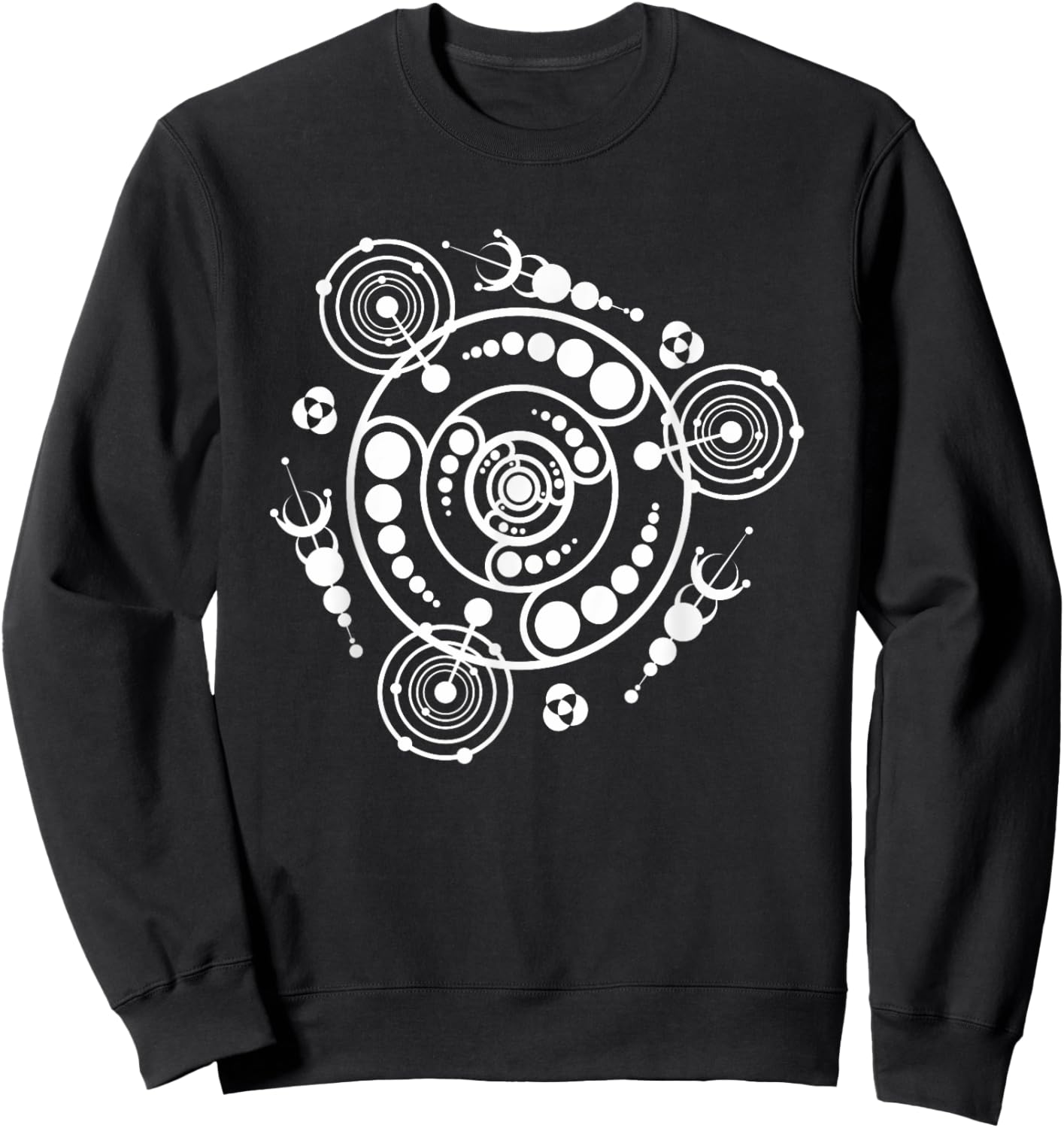 Crop Circle Space Alien Galaxy UFO Illustration Art Designer Sweatshirt - Sweatshirt | Black