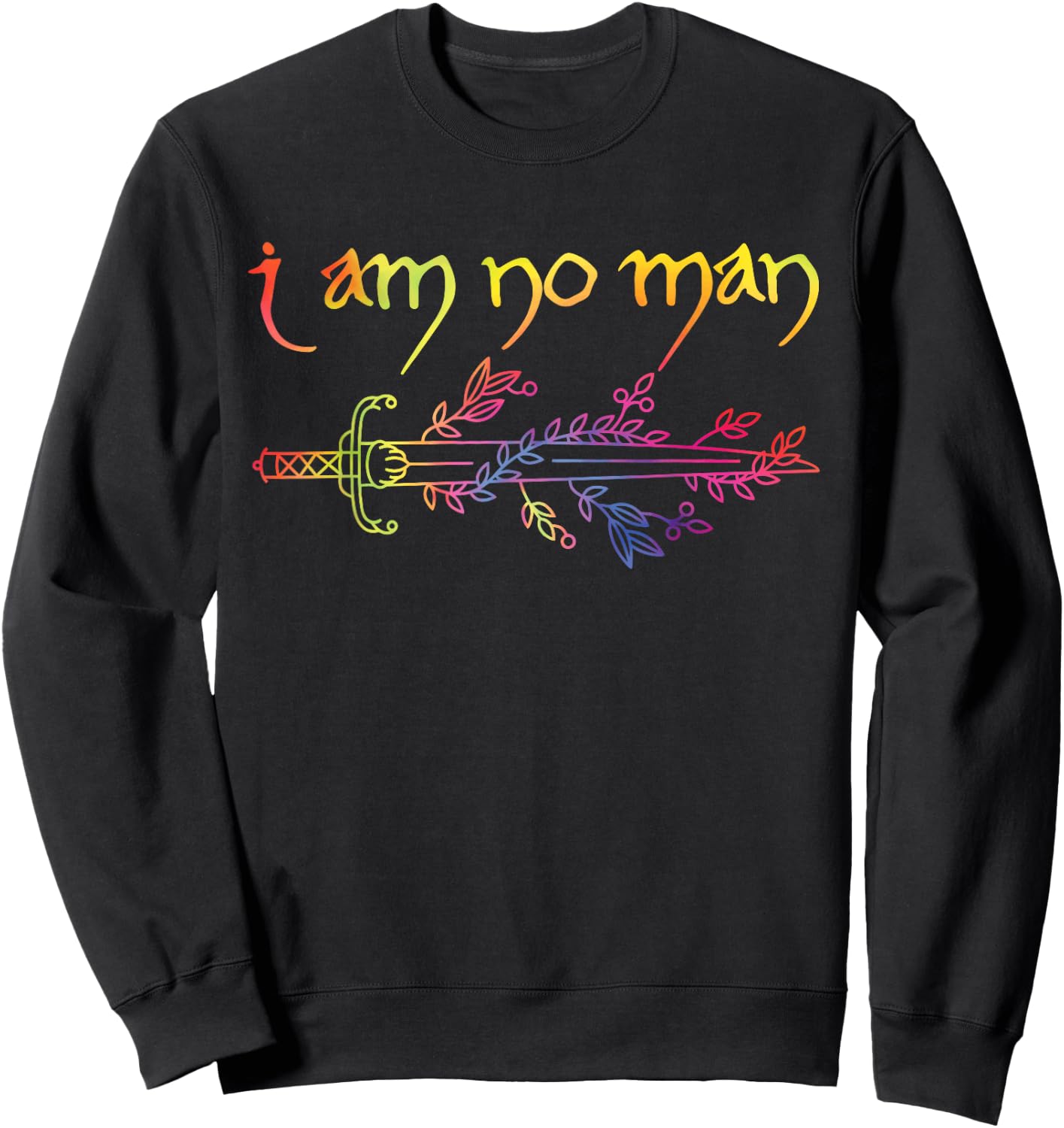 I Am No Man Hippie Design Sweatshirt - Sweatshirt | Black