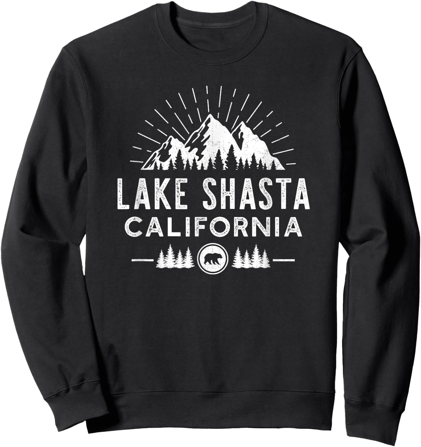 Lake Shasta California - Mountain Skiing Hiking Fishing Sweatshirt - Sweatshirt | Black