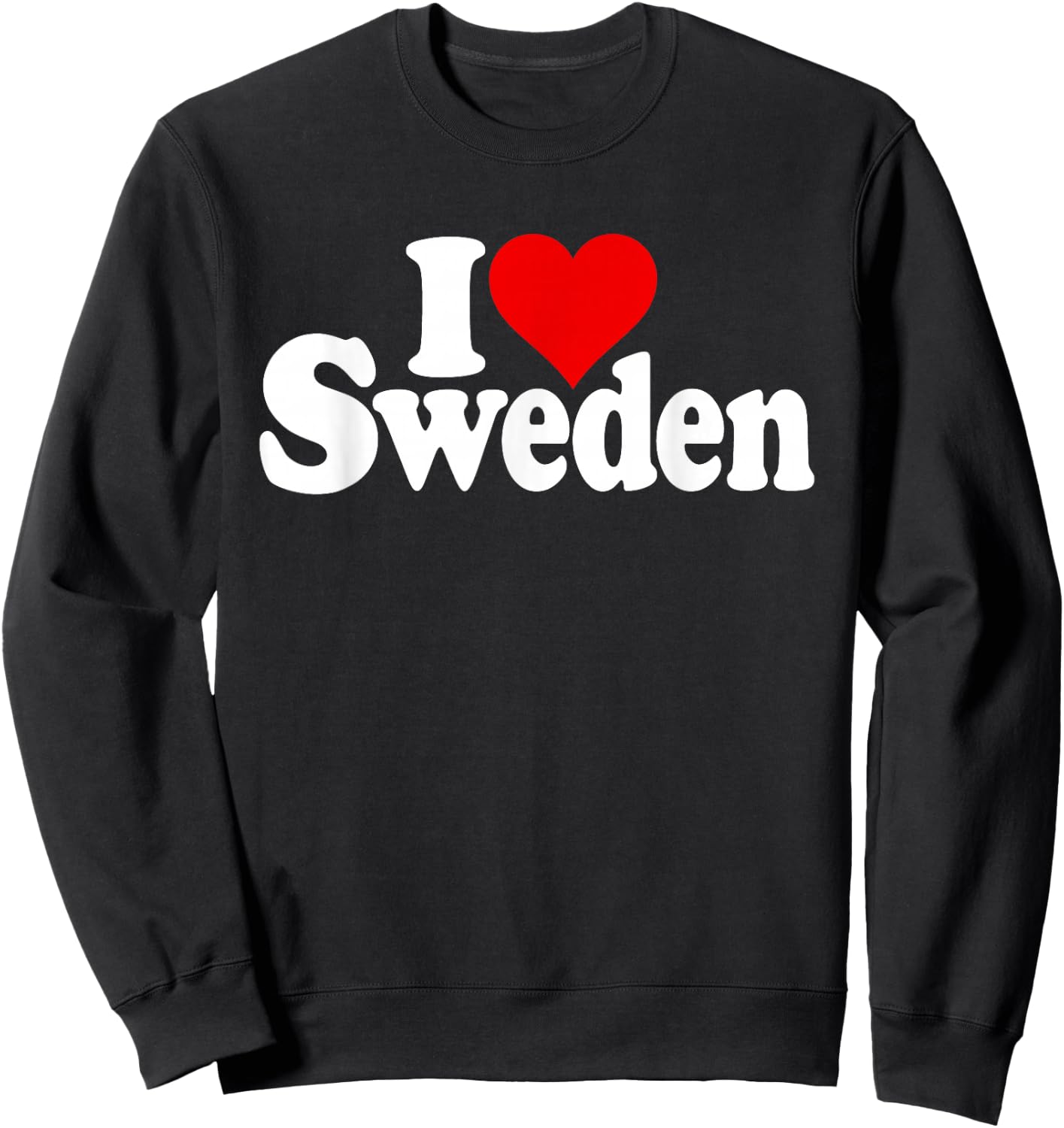 I Love Heart Sweden Sverige Swedish Culture Sweatshirt - Sweatshirt | Black