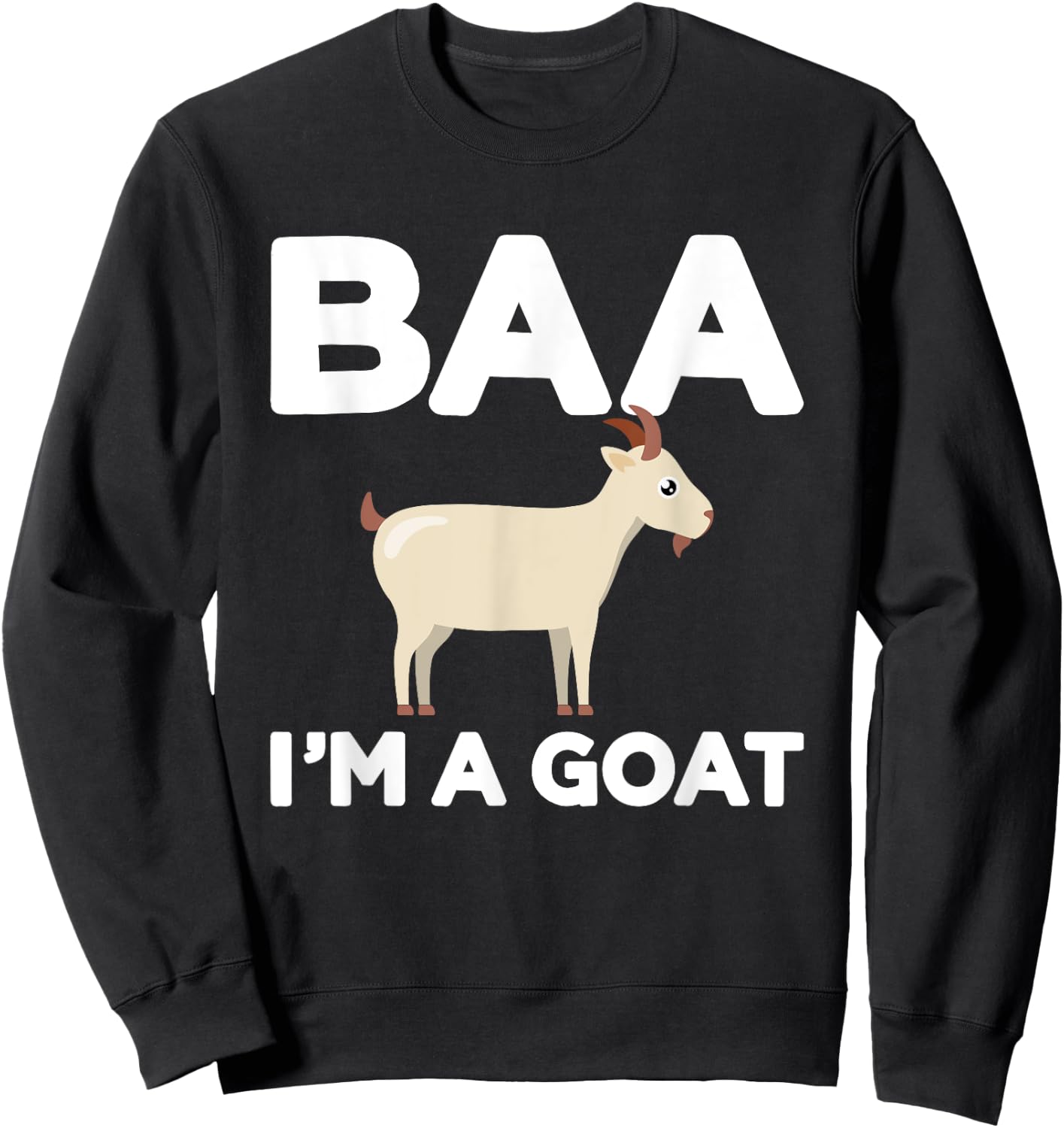 Baa Im a Goat Funny Lazy DIY Costume for Halloween Party Sweatshirt - Sweatshirt | Black