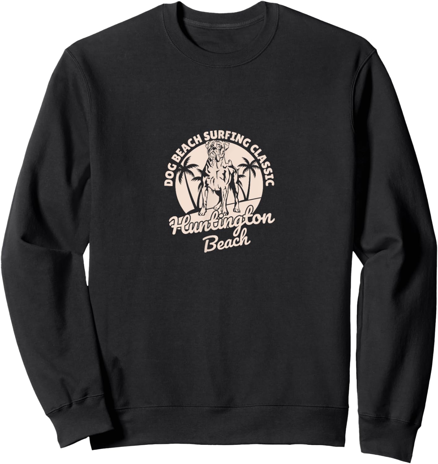 Huntington Dog Beach California CA Surf Sweatshirt - Sweatshirt | Black
