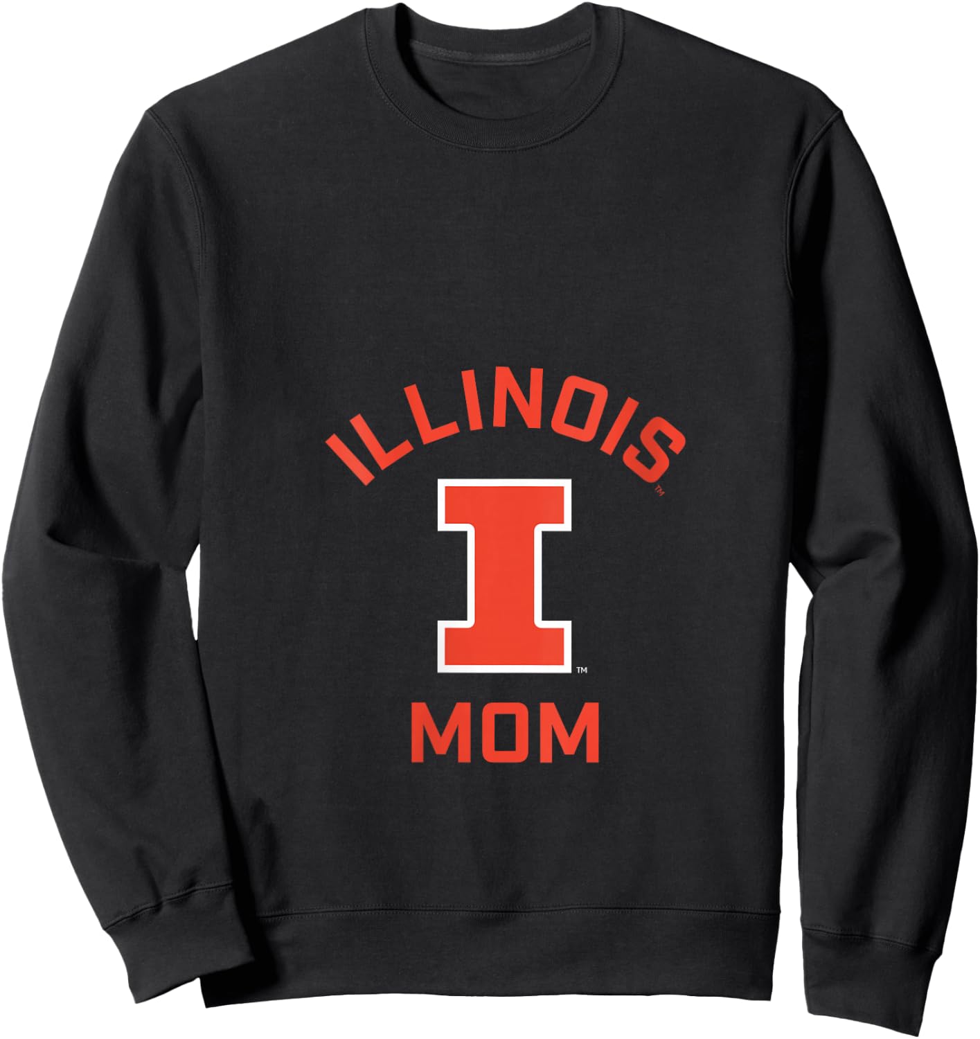 Women's University of Illinois Fighting Illini Arched Mom V-Neck Sweatshirt - Sweatshirt | Black