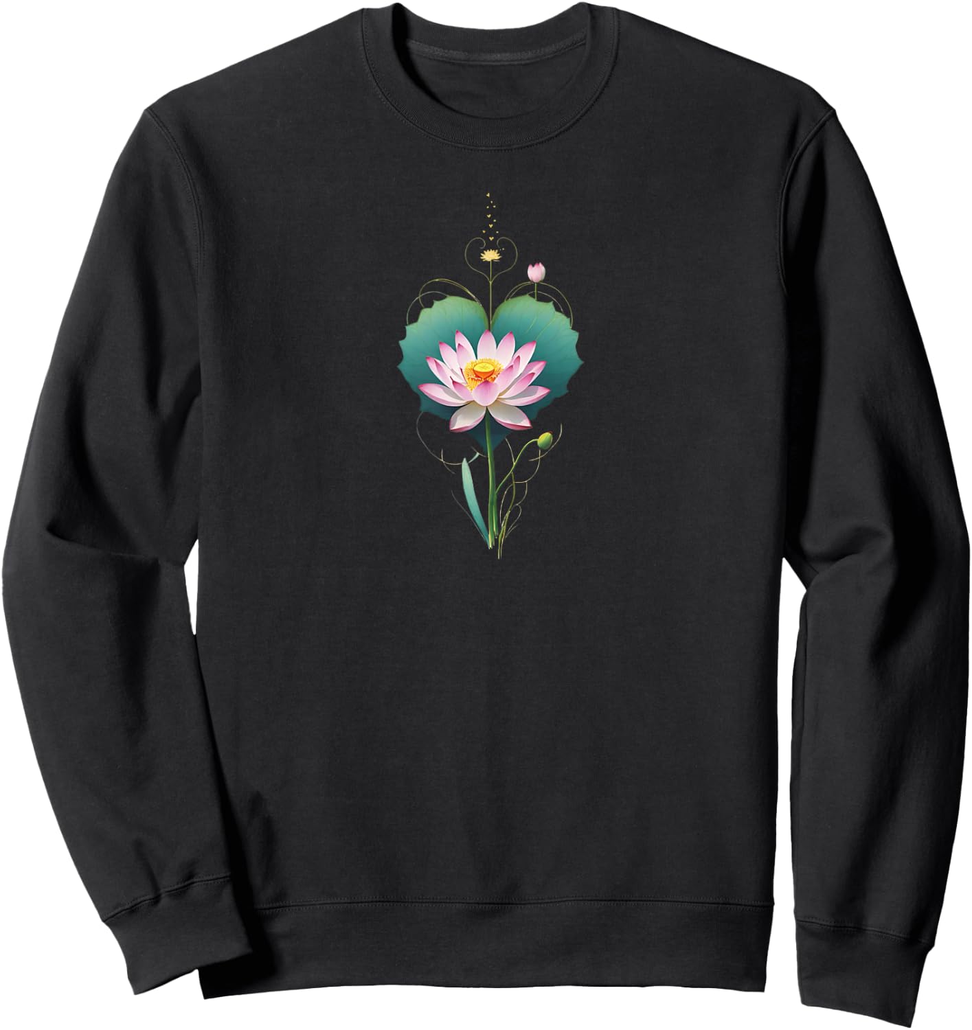 Lotus Flower Yoga Metaphysical Sweatshirt - Sweatshirt | Black