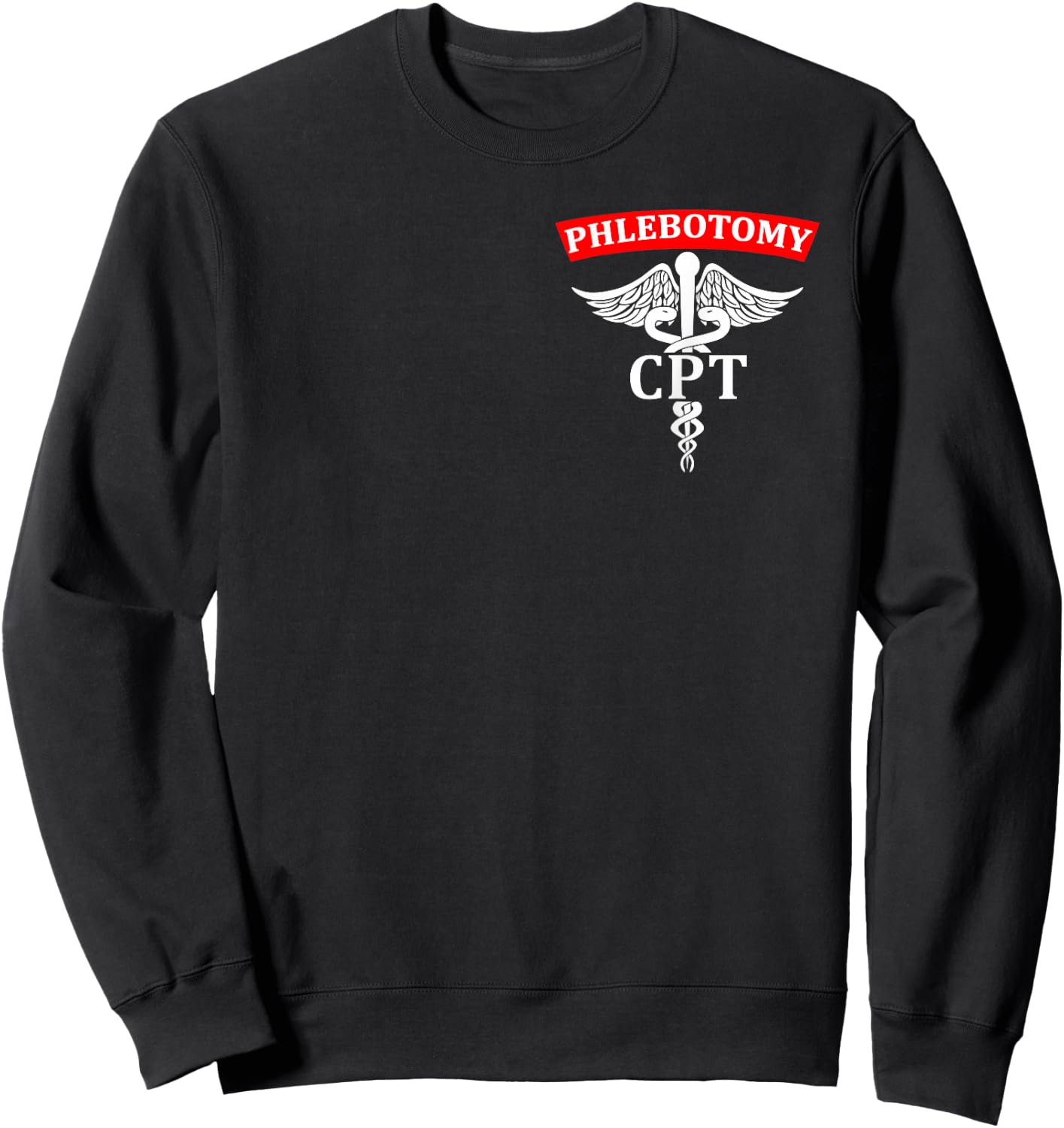 Phlebotomist CPT Certified Phlebotomy Technician Symbol Logo Sweatshirt - Sweatshirt | Black