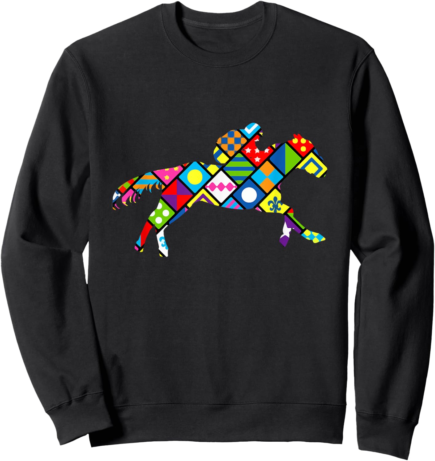 Cute Horse Racing Silks Sweatshirt - Sweatshirt | Black