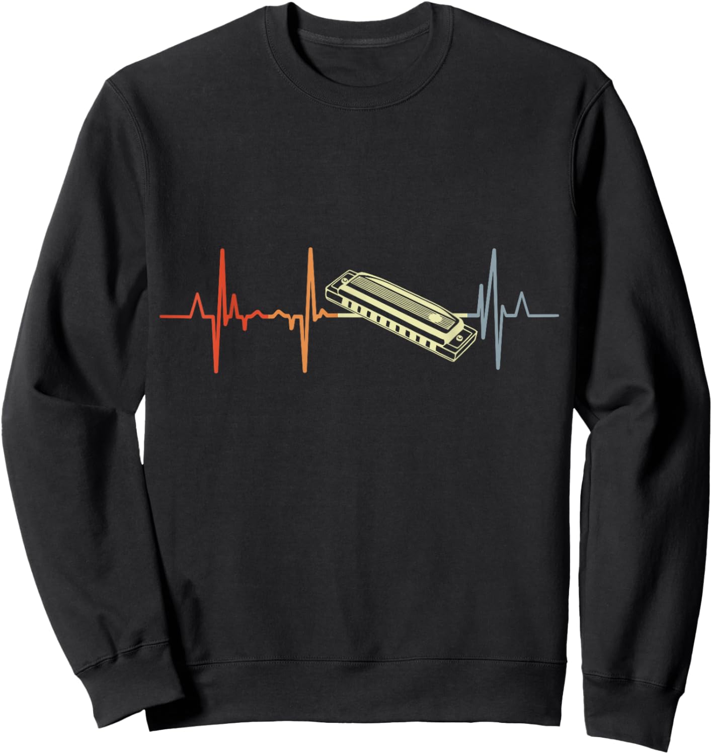 I Love my Harmonica ECG Sweatshirt - Sweatshirt | Black