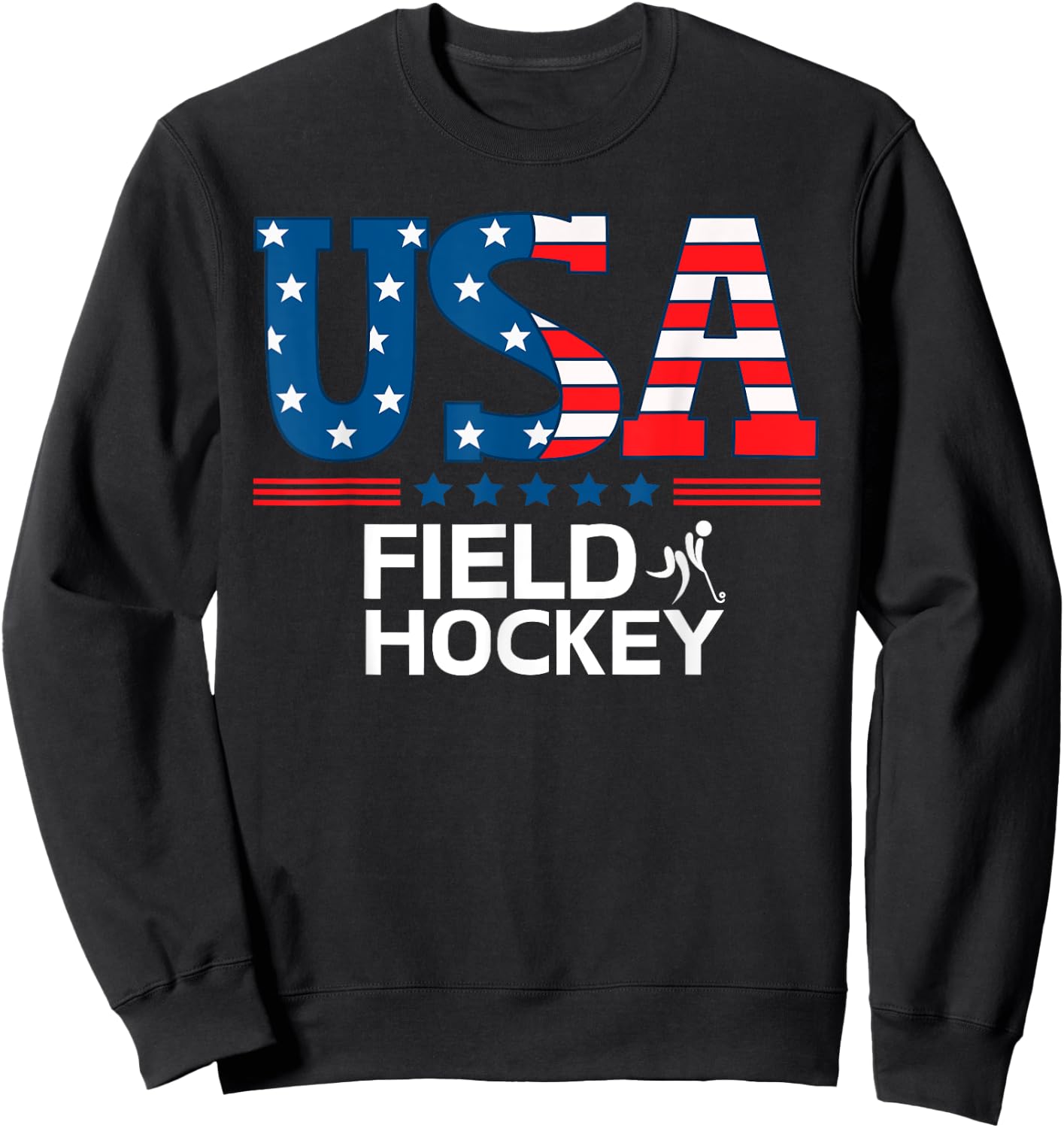 United States Flag Field Hockey USA Team Sport Field Hockey Sweatshirt - Sweatshirt | Black