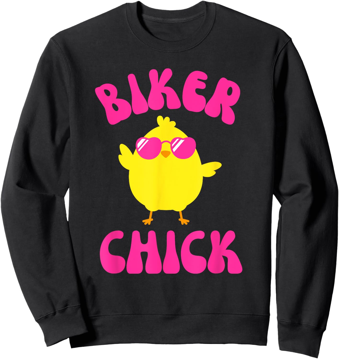 CUTE Motorcycle Biker Chick Pink Retro Sweatshirt - Sweatshirt | Black