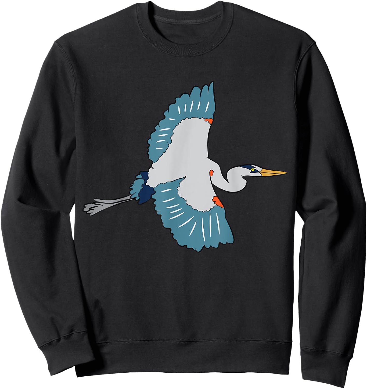 Great Blue Heron Bird Love Heron Birds Sweatshirt - Sweatshirt | Black