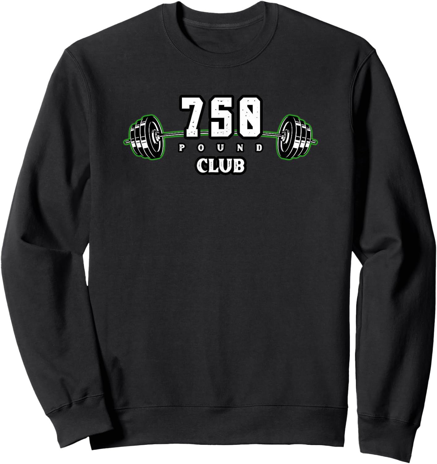 750 Pound Club - Barbell , Small, Black Sweatshirt - Sweatshirt | Black