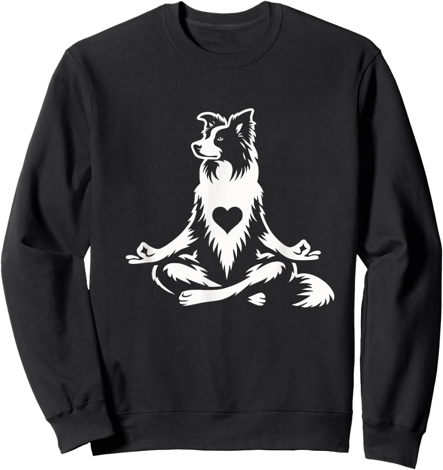 Funny Border Collie Yoga Pose Dog Graphic Design Sweatshirt - Sweatshirt | Black