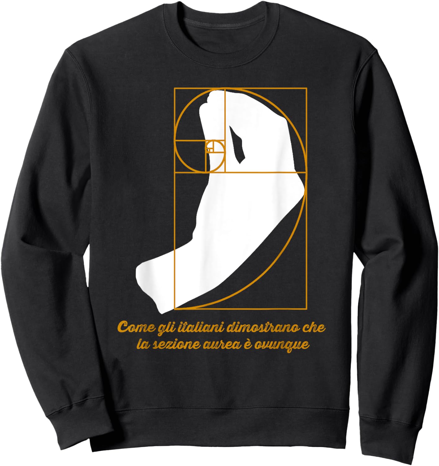 Golden Ratio Math Funny Italian Hand Gesture Fibonacci Sweatshirt - Sweatshirt | Black