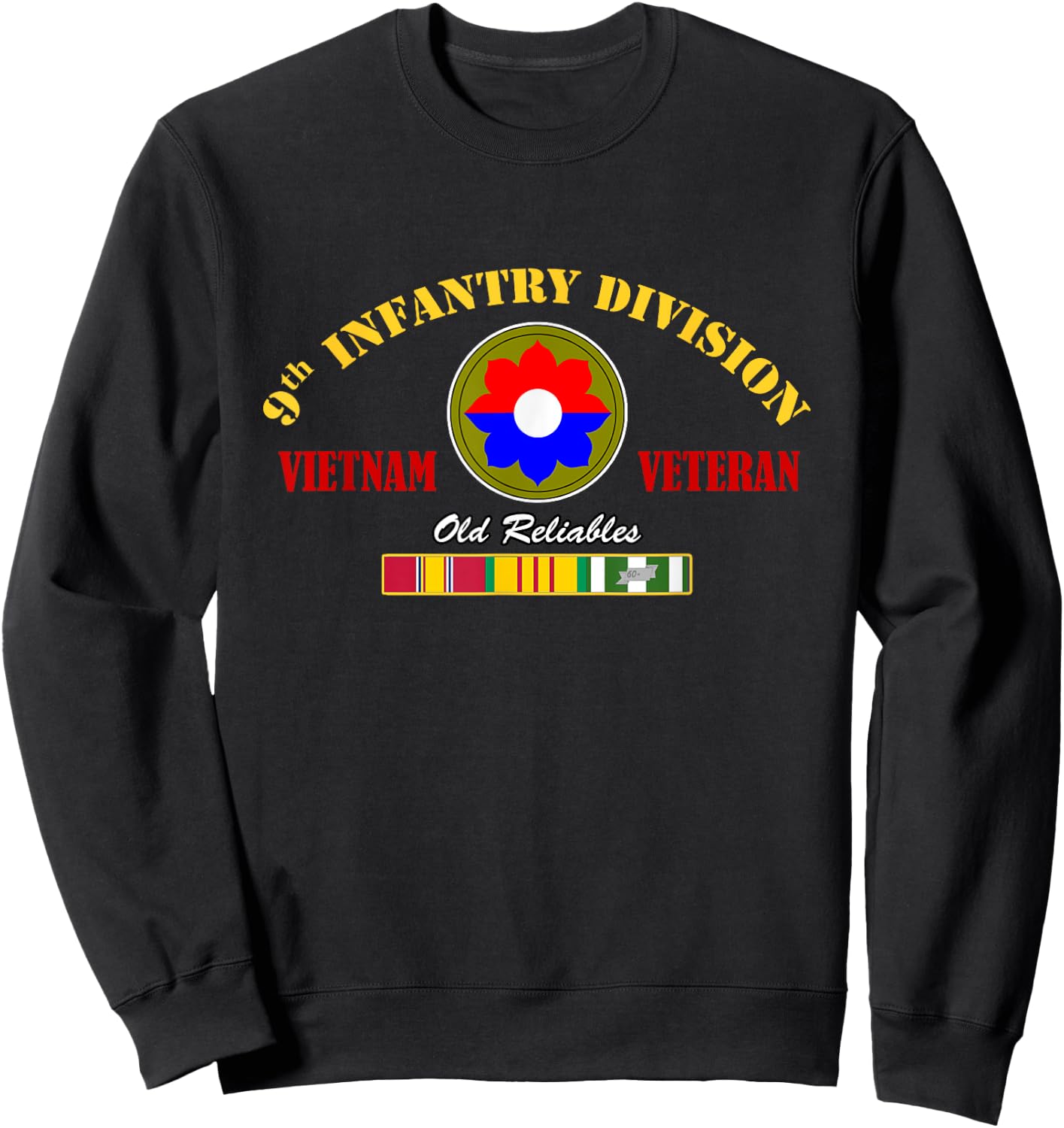 9th Infantry Division Vietnam Veteran Military Papa Xmas Sweatshirt - Sweatshirt | Black