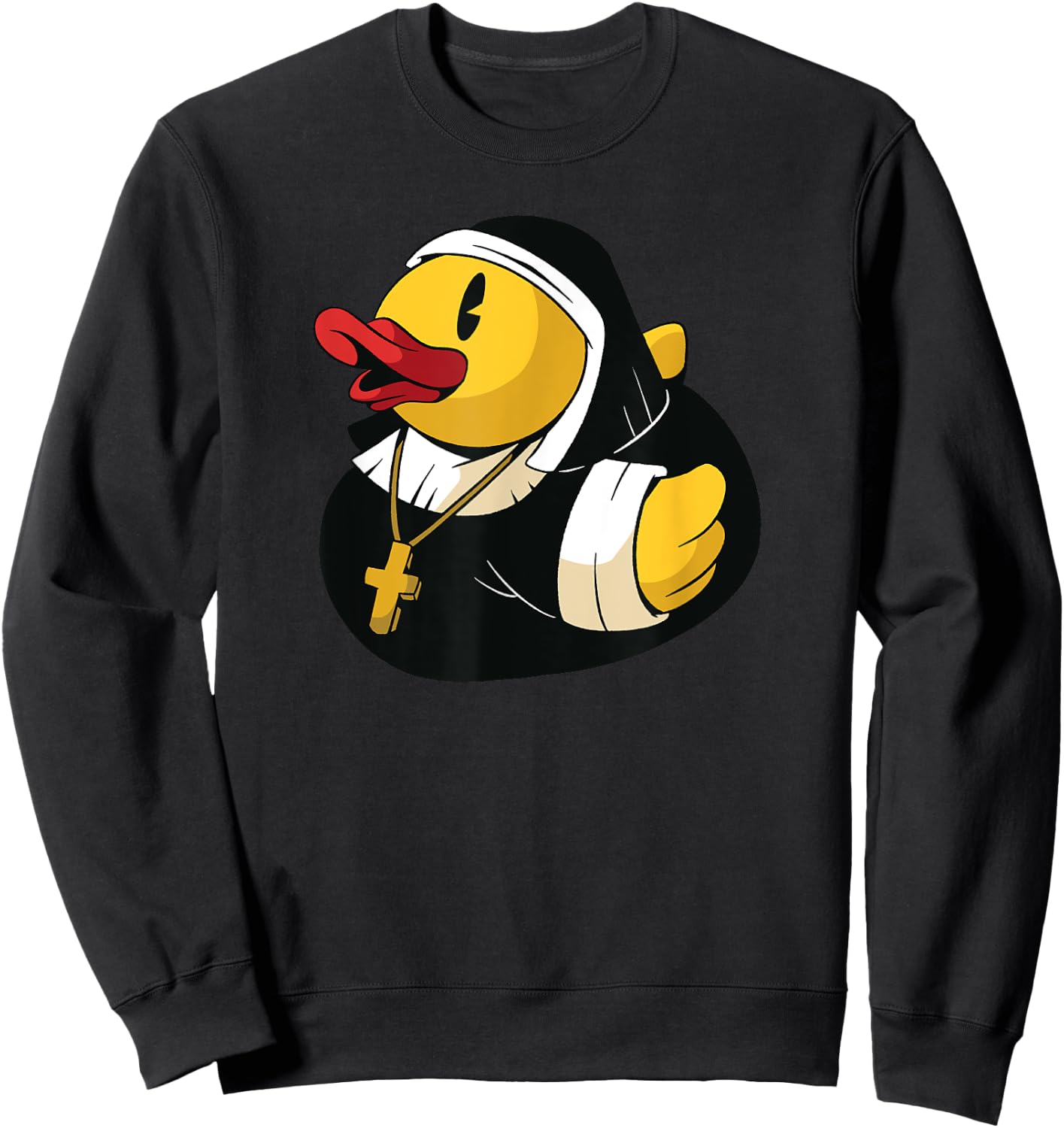 Rubber Duck Nun - Funny Halloween Sweatshirt - Sweatshirt | Black