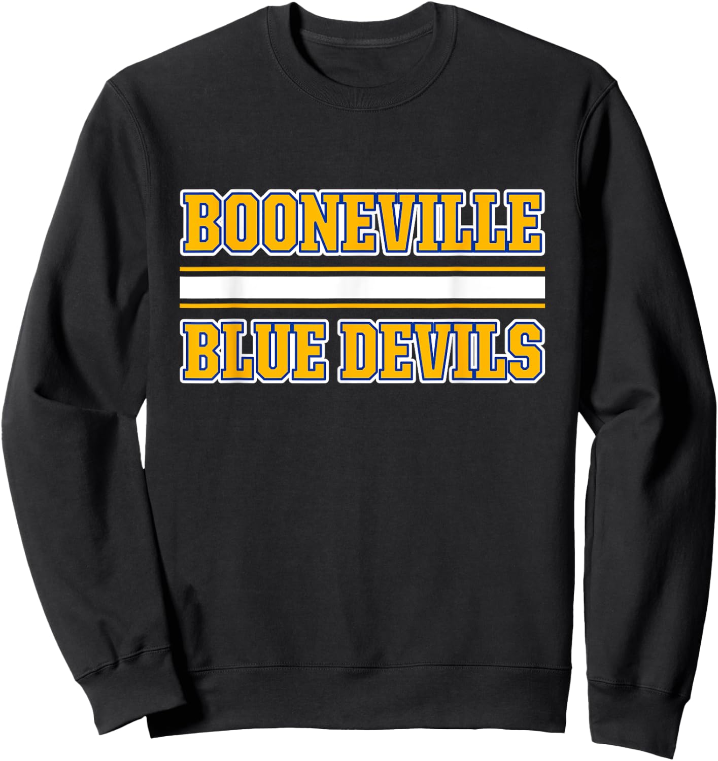 Booneville Blue Devils Horizontal Stripes Sweatshirt - Sweatshirt | Black